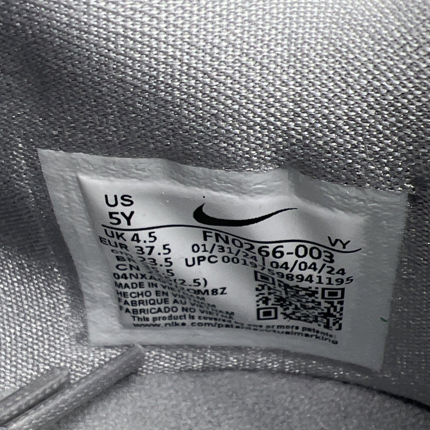 Size 5Y -  Nike Kobe 8 Protro Low White Metallic Gold (FN0266-003)