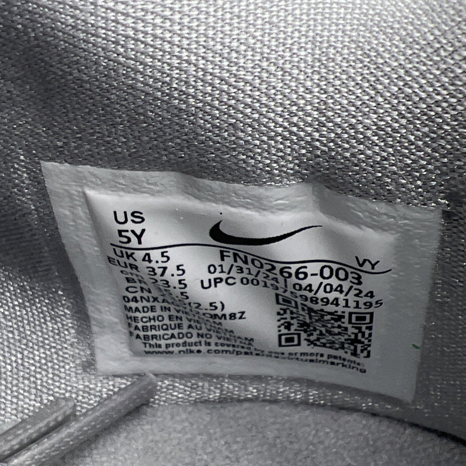 Size 5Y -  Nike Kobe 8 Protro Low White Metallic Gold (FN0266-003)