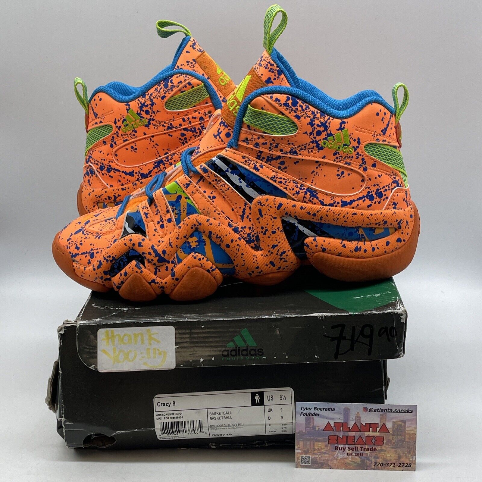 Size 9.5 - adidas Crazy 8 All-Star Orange Blue Green Leather (G98719)