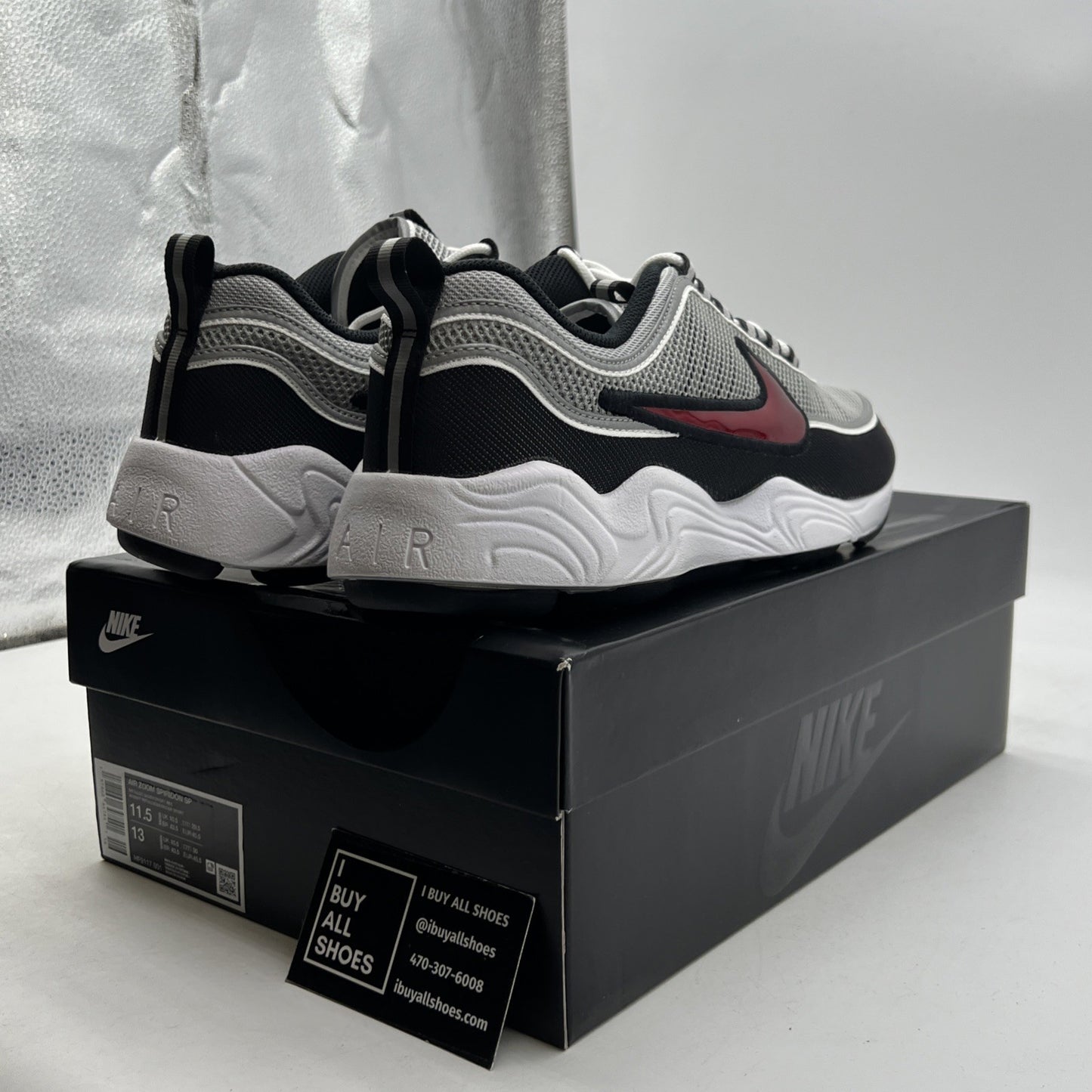 Size 11.5 - Nike Air Zoom Spiridon SP 2024 Silver Red (HF9117-001)