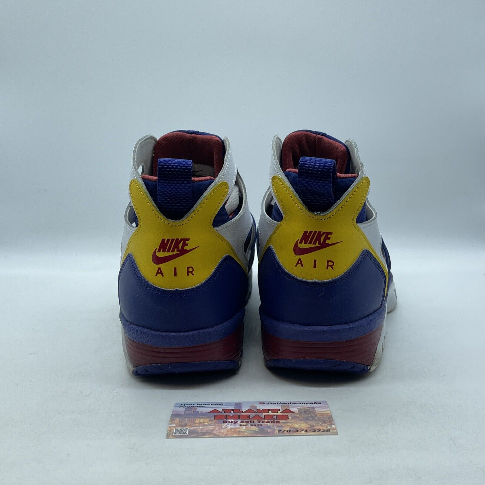 Size 10 - Nike Air Trainer Huarache Retro 2019 OG White Navy Yellow (679083-107)