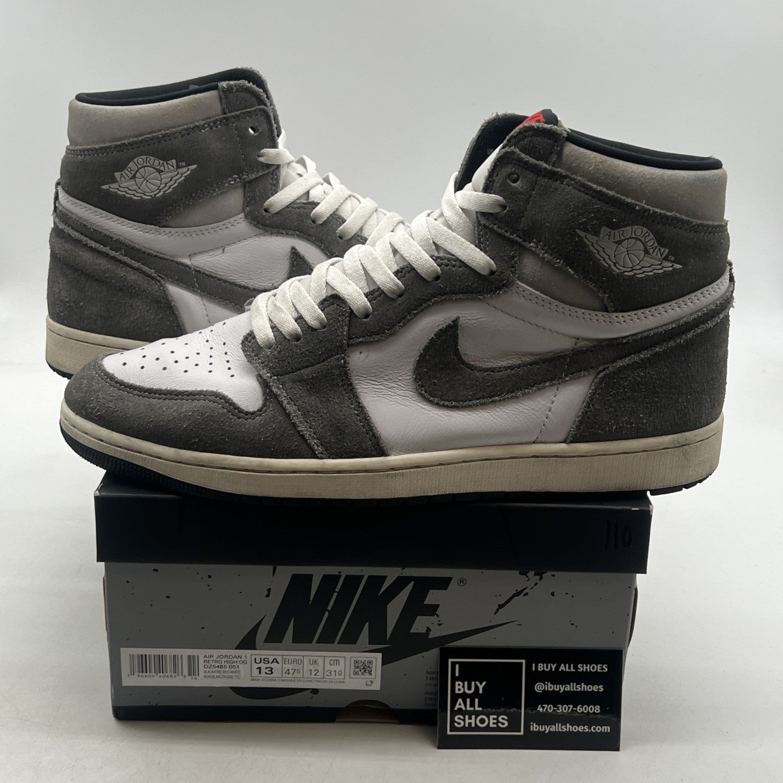 Size 13 - Air Jordan 1 Retro OG High Washed Black (DZ5485-051)