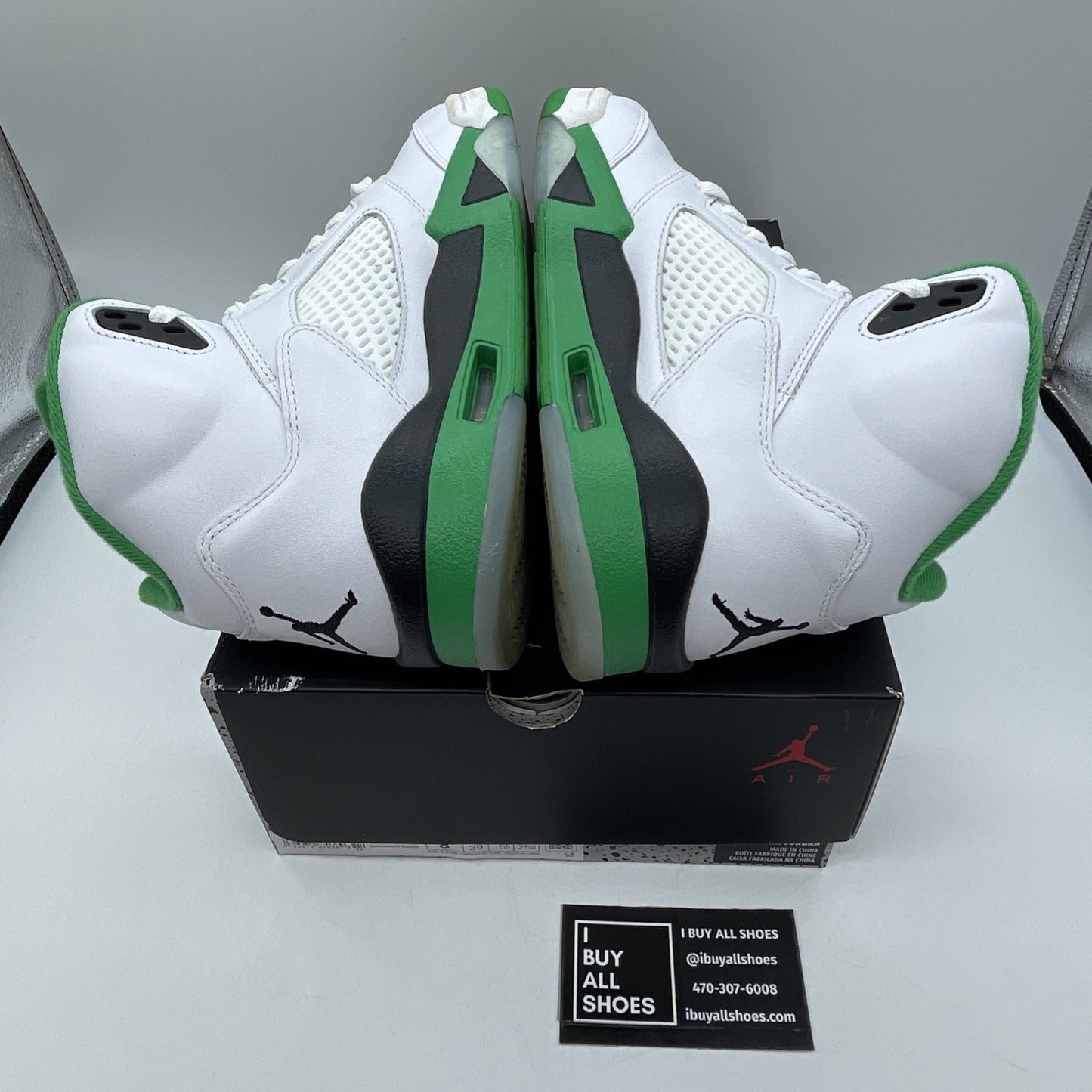 Size 8W - Air Jordan 5 Retro Lucky Green Black White Leather (DD9336-103)
