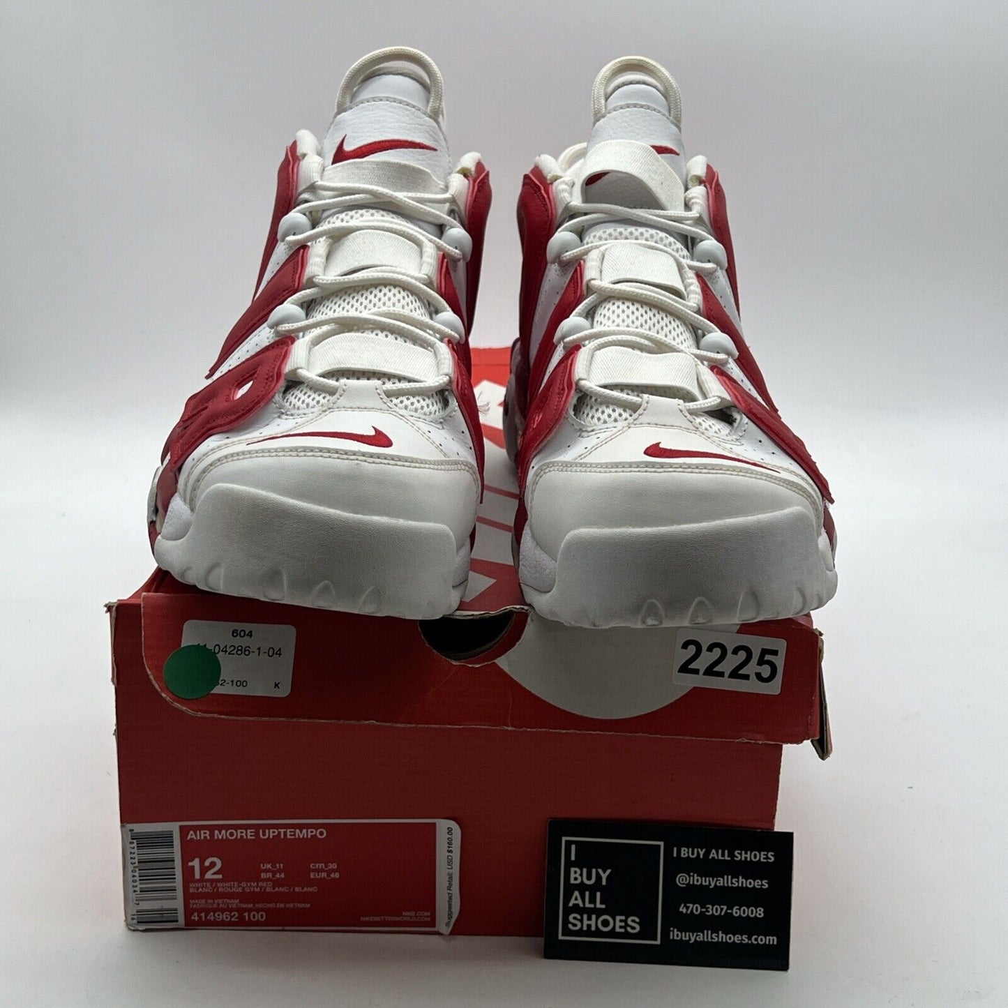 Size 12 - Nike Air More Uptempo White Red (414962-100)
