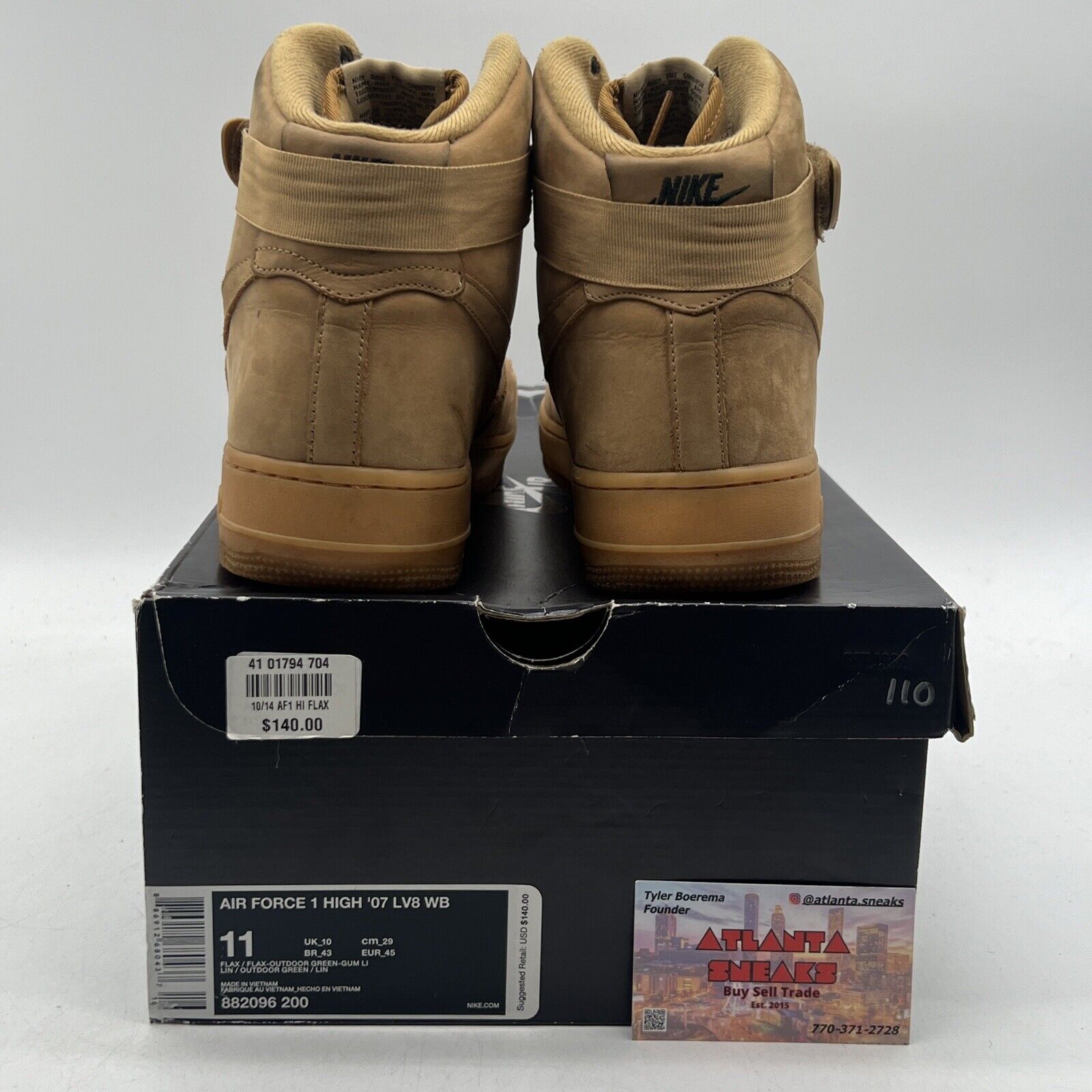 Size 11 - Nike Air Force 1 '07 LV8 WB High Flax Suede (882096-200)