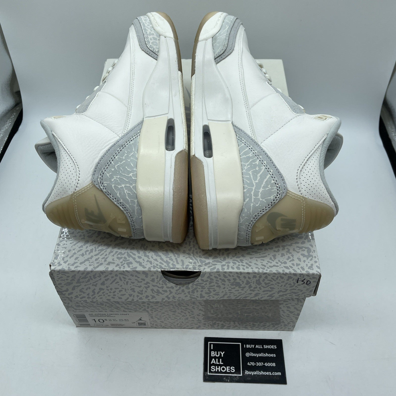 Size 10.5 - Air Jordan 3 Retro Craft Ivory/Grey White Leather (FJ9579-100)