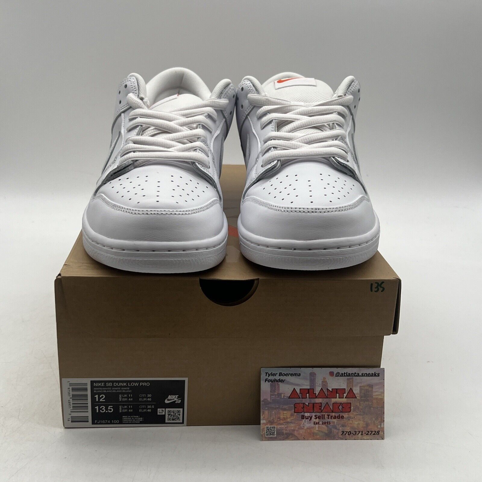 Size 9 - Nike SB Dunk Low Triple White Leather (FJ1674-100)