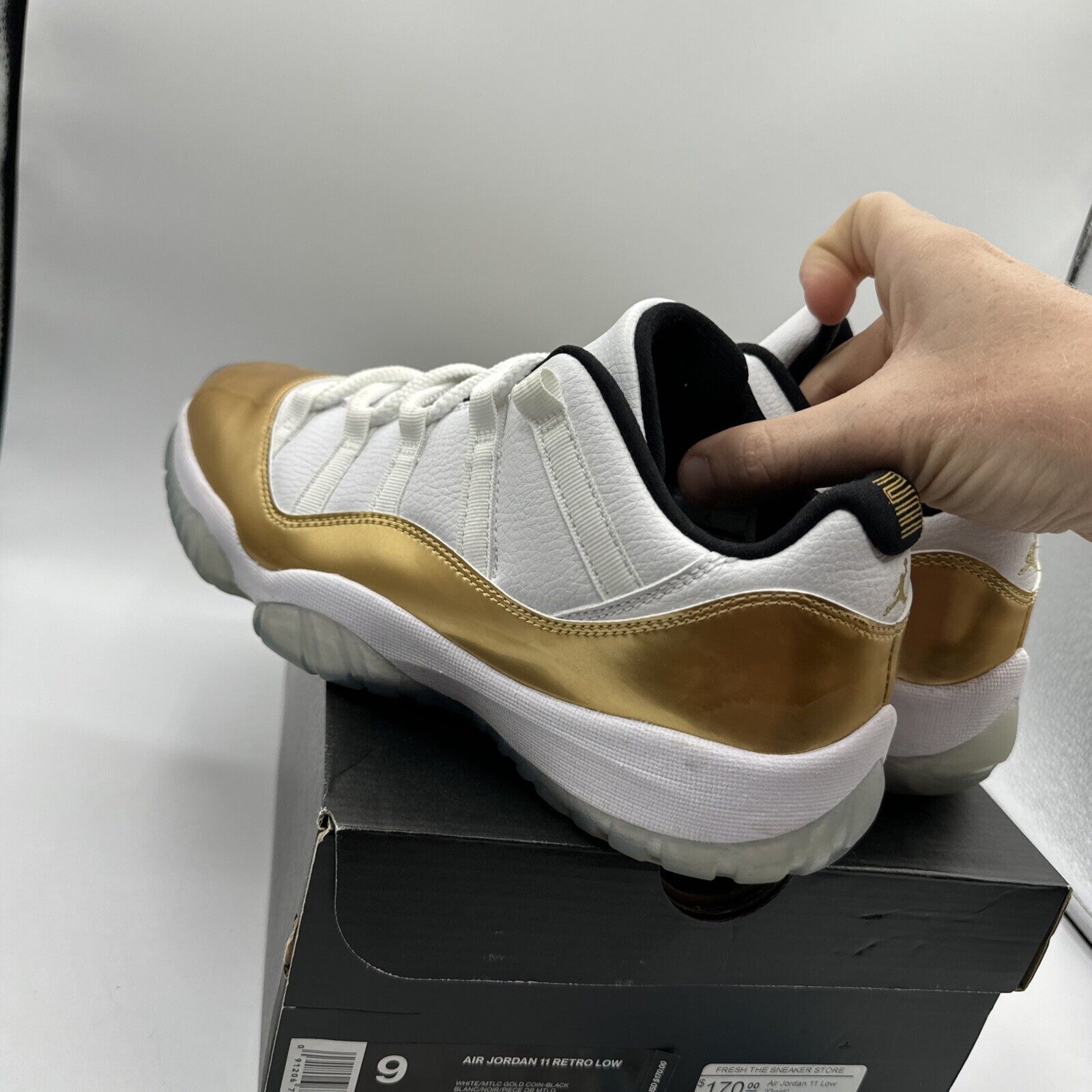 Size 9 - Jordan 11 Retro Low Closing Ceremony 2016 Gold White Icy Soles