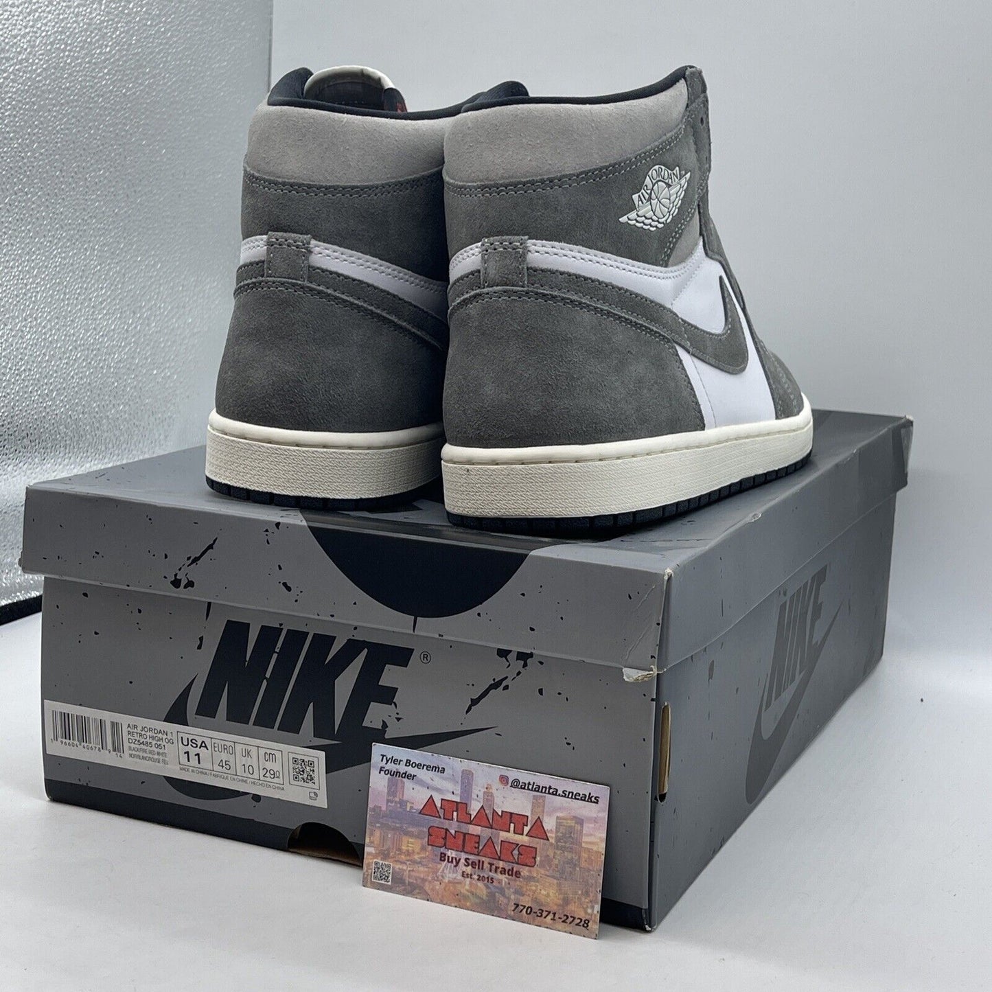 Size 11 - Air Jordan 1 Retro High Washed Black Grey Suede Leather (DZ5485-051)