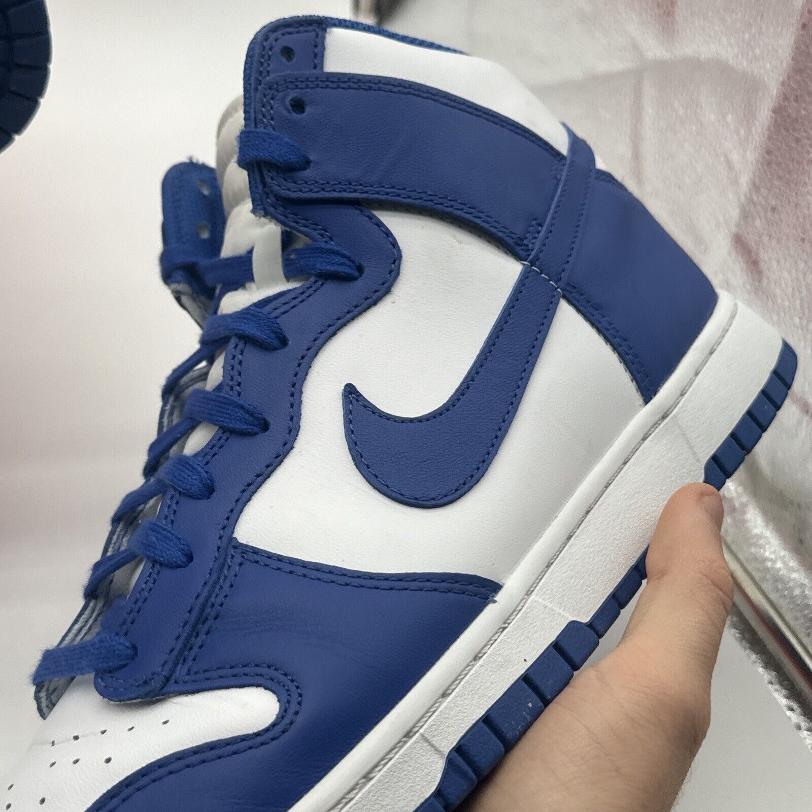 Size 13 - Nike Dunk High Game Royal 2021 Blue White Leather Kentucky Navy W Box