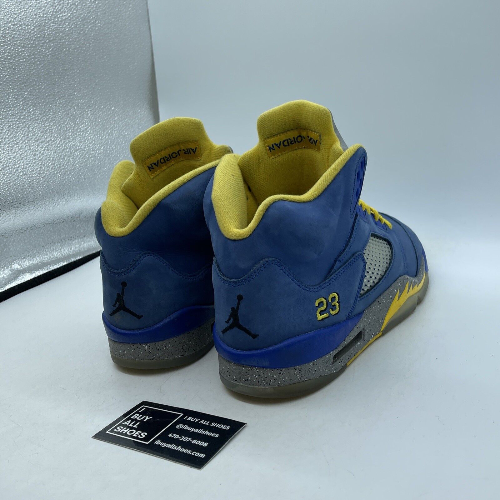 Size 10 - Air Jordan 5 Retro Laney Blue Grey Yellow Suede Leather (CD2720-400)