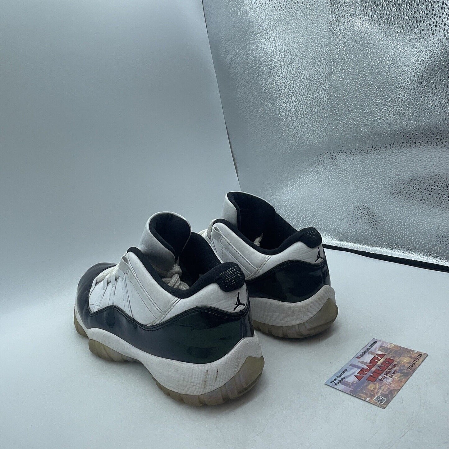 Size 9.5 - Air Jordan 11 Retro Low Emerald White Green Purple (528895-145)