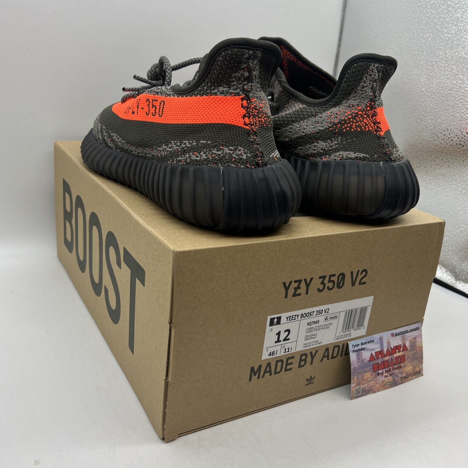 Size 12 - adidas Yeezy Boost 350 V2 Low Carbon Beluga Brand New Og All