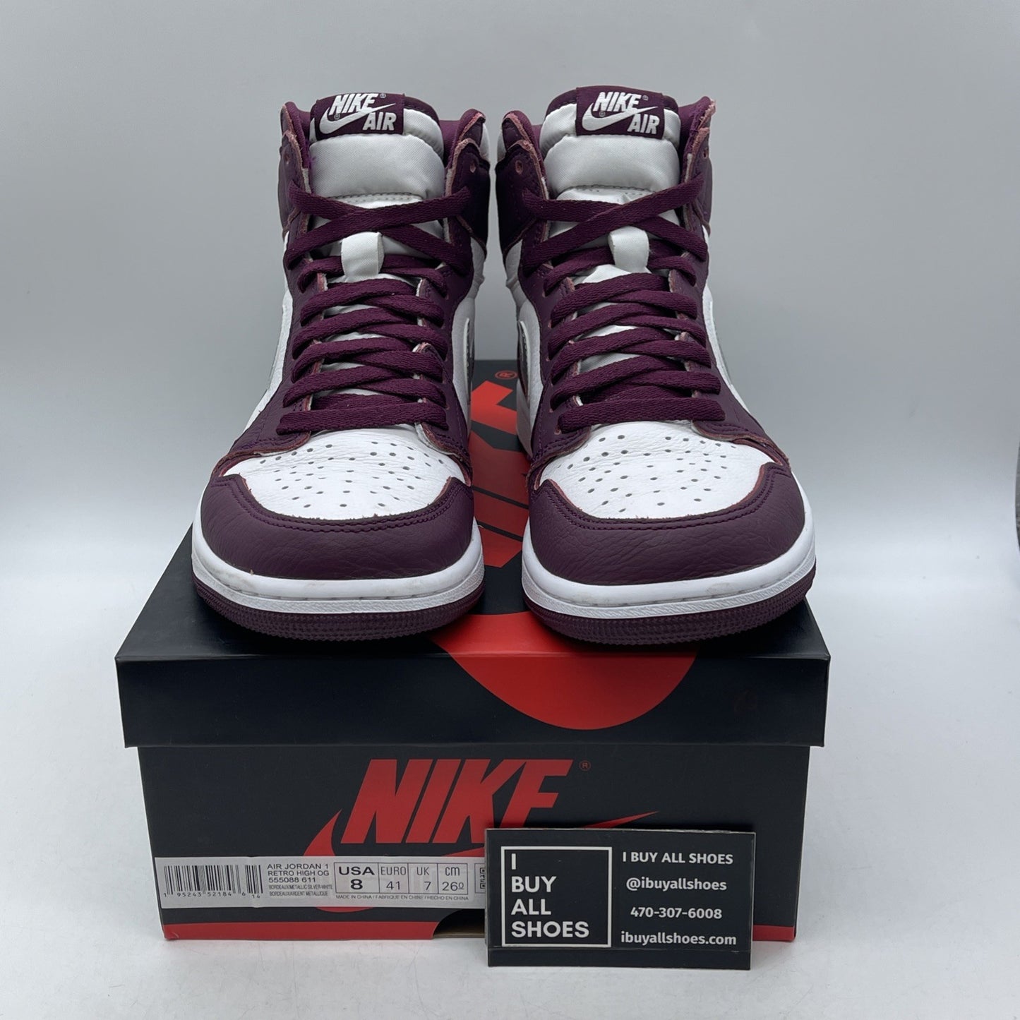 Size 8 - Air Jordan 1 Retro High OG Bordeaux (555088-611)