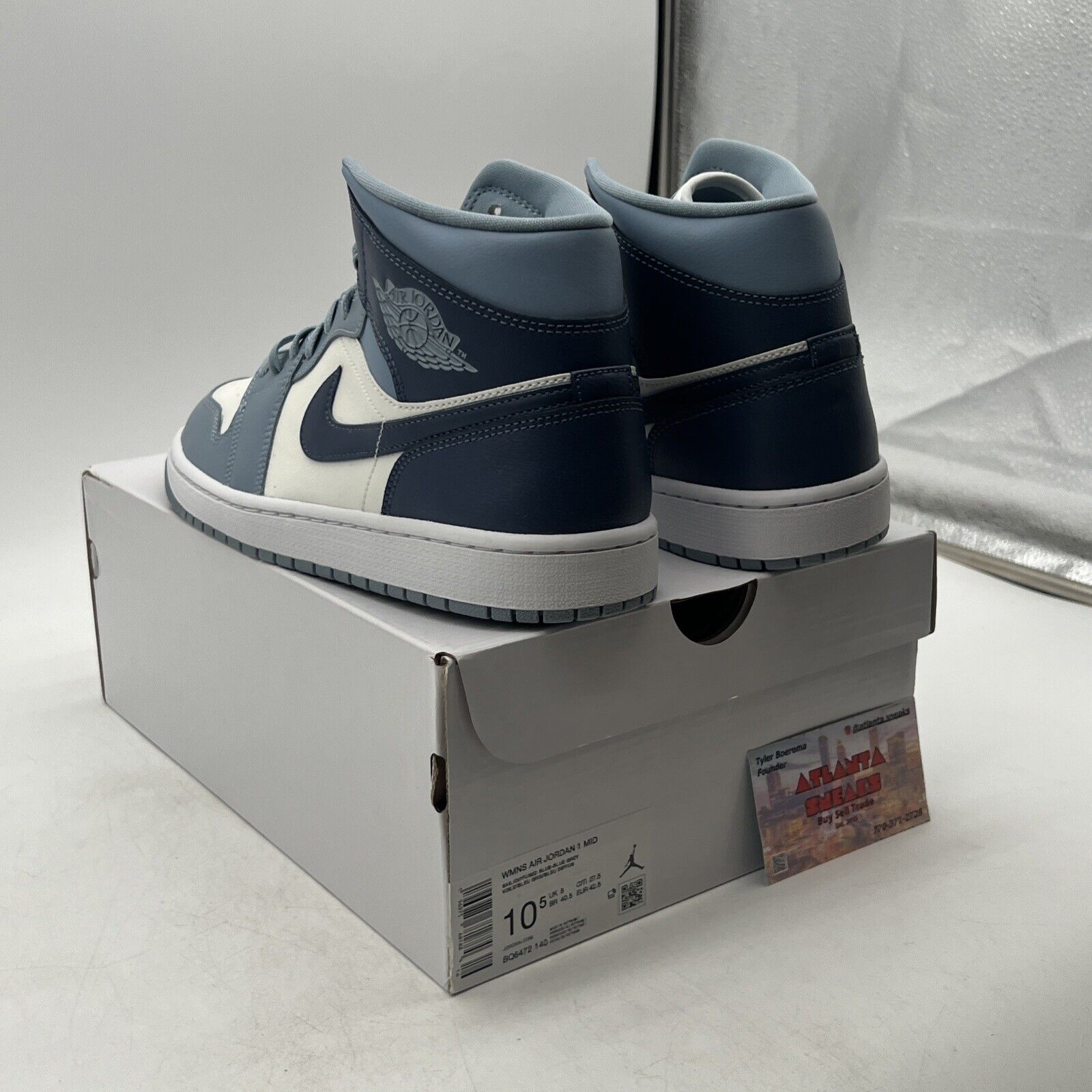 Size 10.5 - Air Jordan 1 Mid Diffused Blue W White Leather (BQ6472-140)