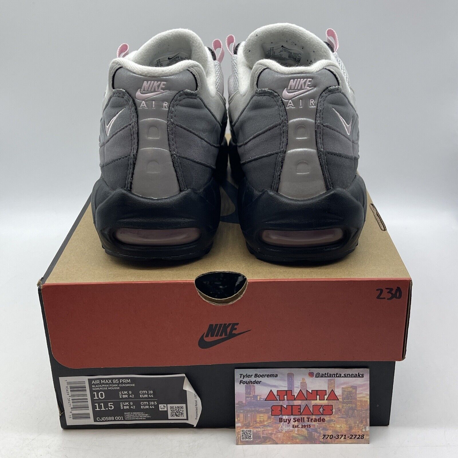 Size 10 - Nike Air Max 95 Pink Foam Grey White Pink Black (CJ0588-001)