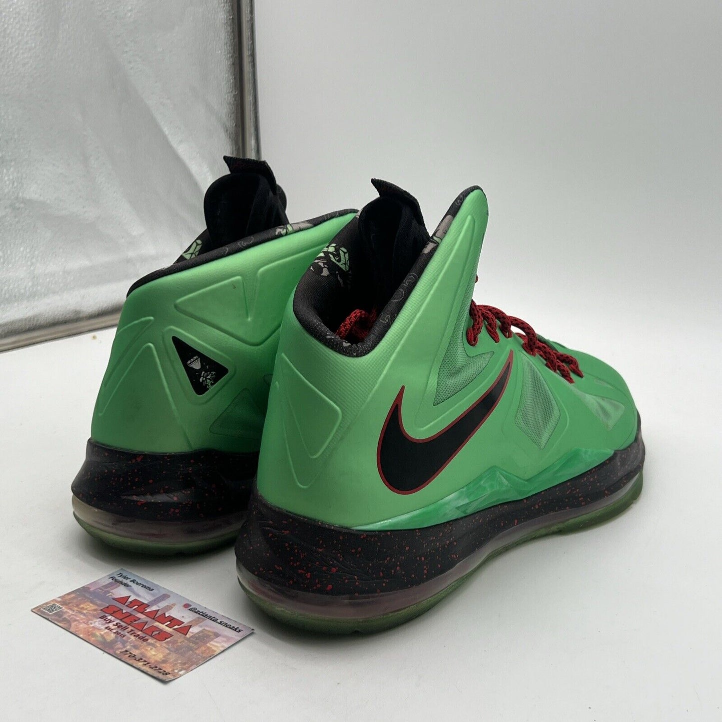 Size 13 - Nike LeBron 10 Cutting Jade Black Red Green (541100-303)