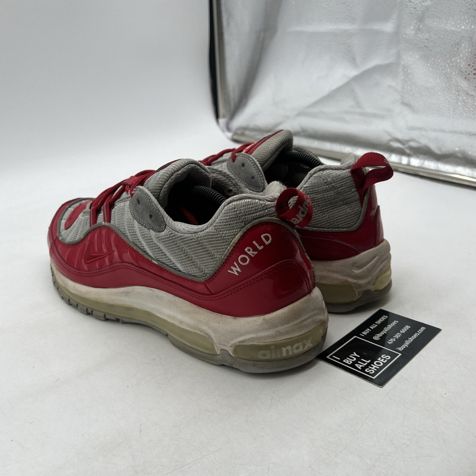 Size 11.5 - Nike Supreme x Air Max 98 Red (844694-600)