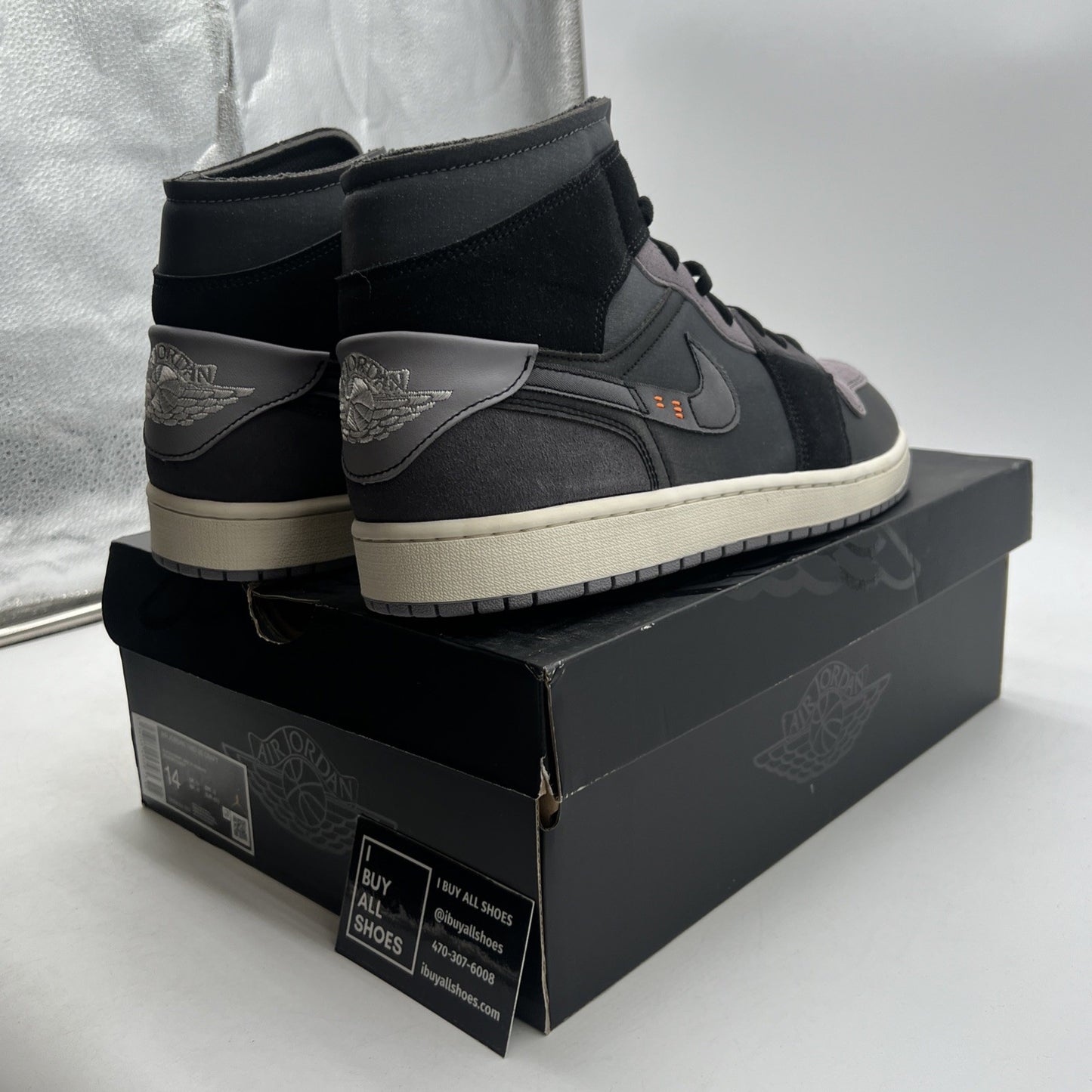 Size 14 - Air Jordan 1 SE Craft Mid Inside Out - Black (DM9652-001)