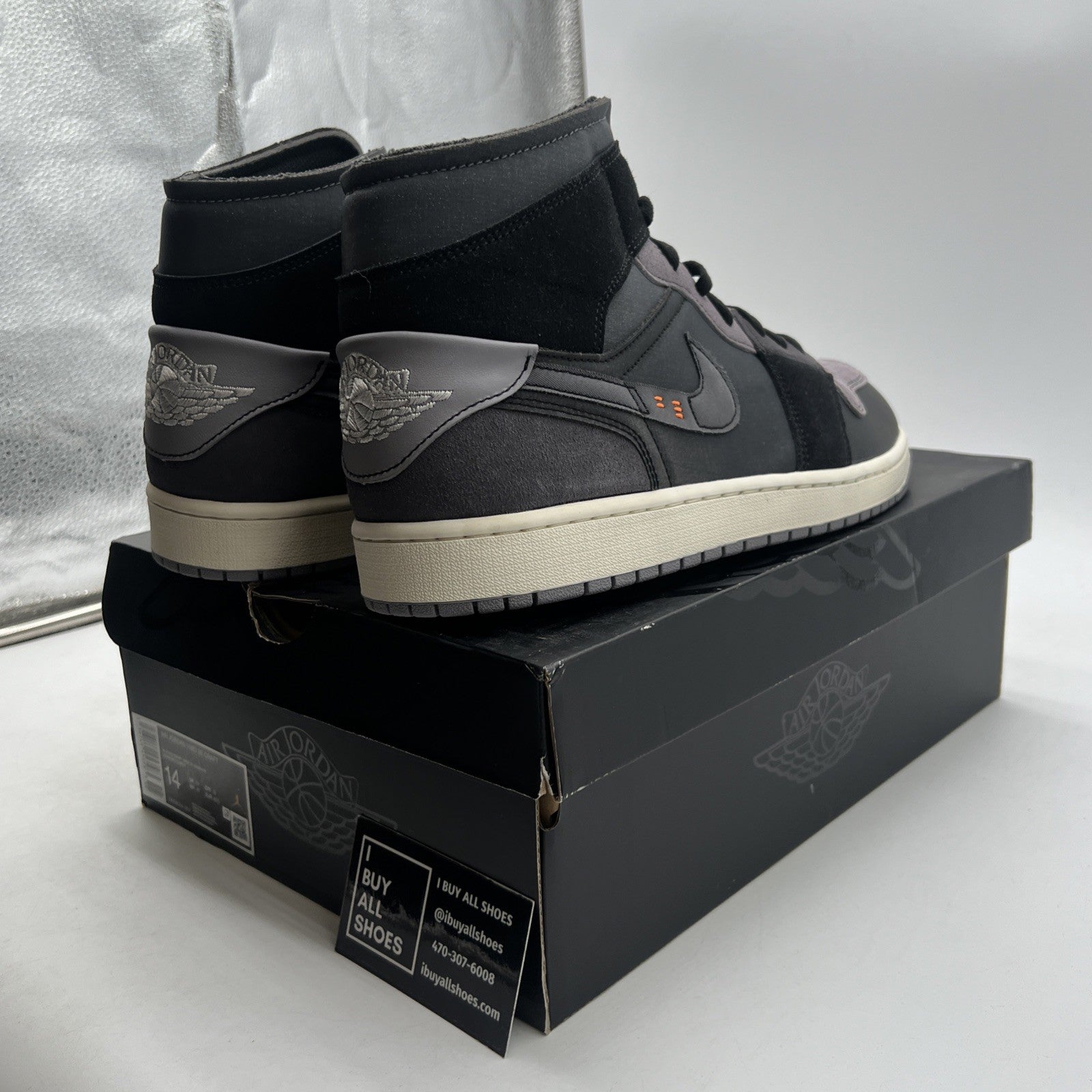 Size 14 - Air Jordan 1 SE Craft Mid Inside Out - Black (DM9652-001)