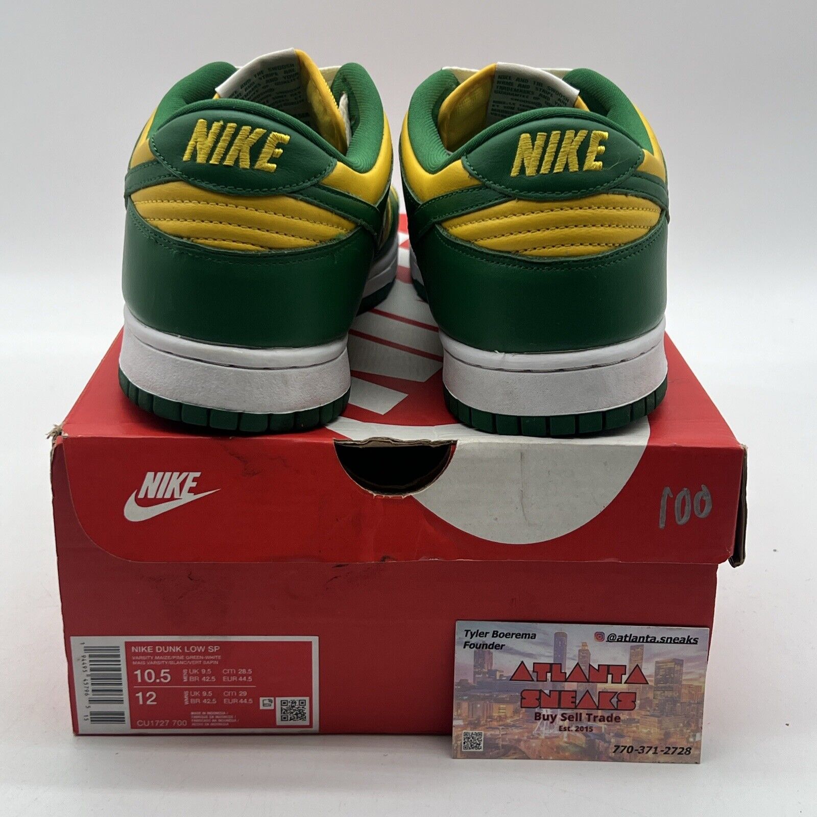 Size 10.5 - Nike Dunk SP 2020 Low Brazil Yellow Green White Leather (CU1727-700)
