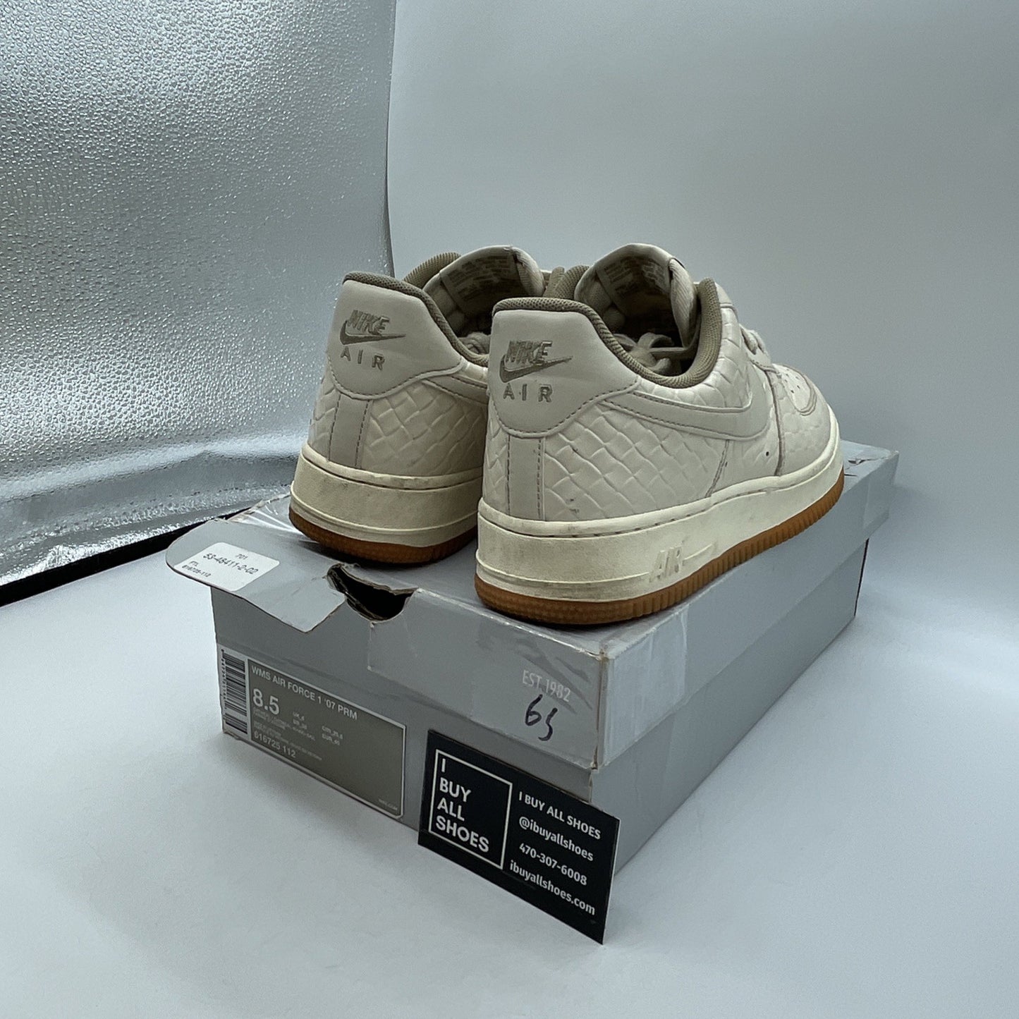 Size 8.5W - Nike Air Force 1 Premium Low 112 Brown Leather (616725-112)