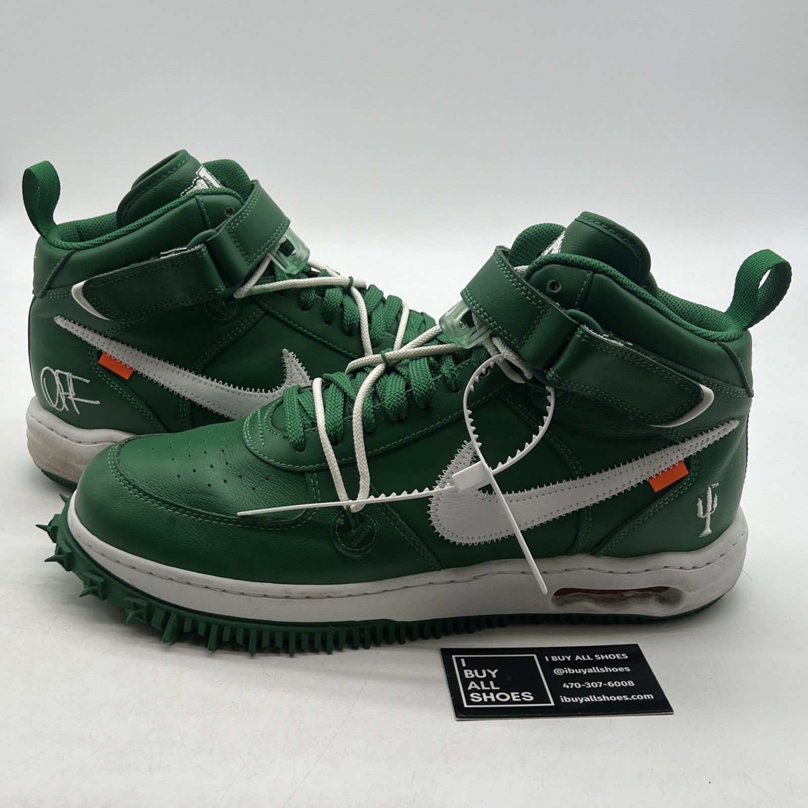 Size 12 - Nike Off-White x Air Force 1 SP Leather Mid Pine Green (DR0500-300)