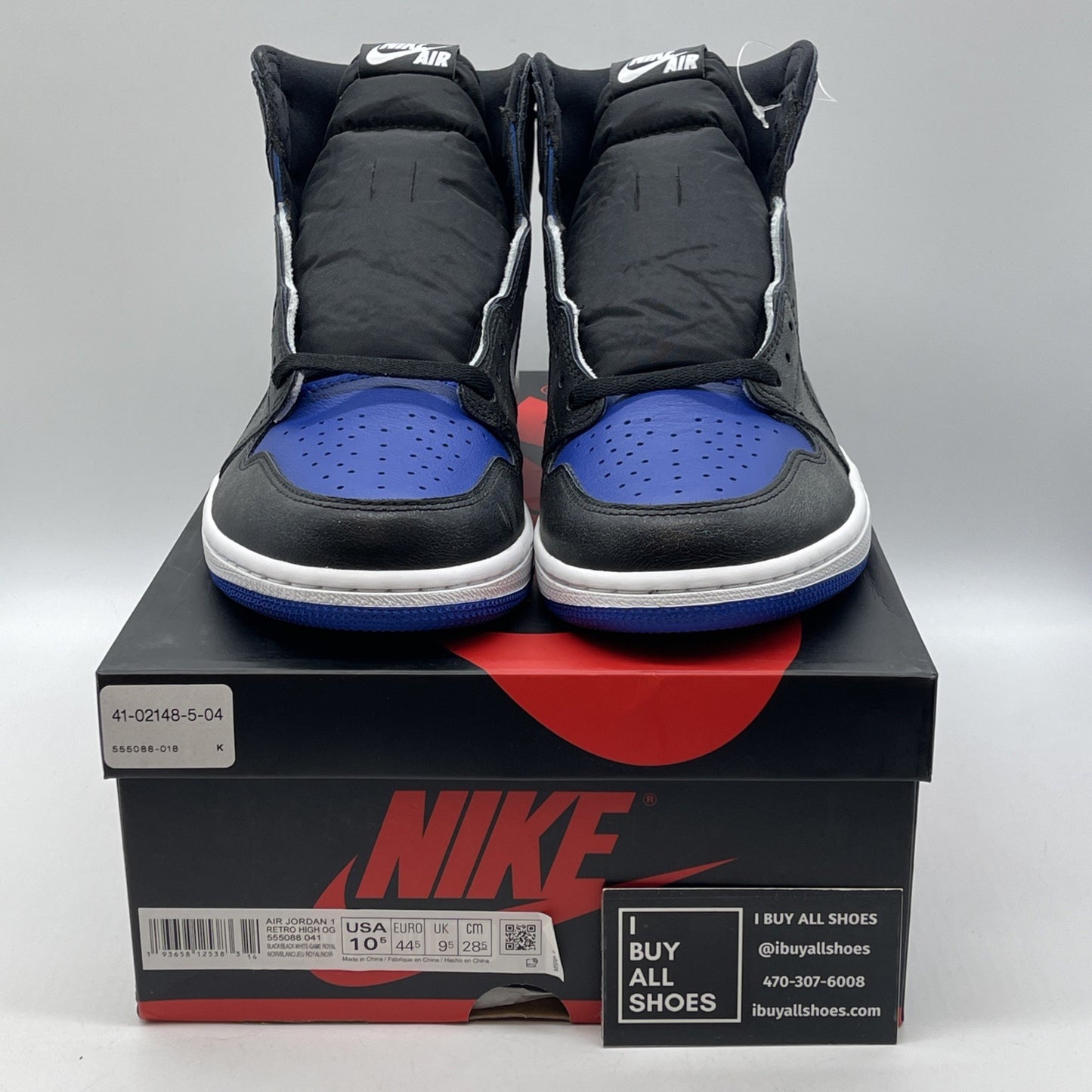 Size 10.5 - Jordan 1 Retro OG High Royal Toe Blue White (555088-041)