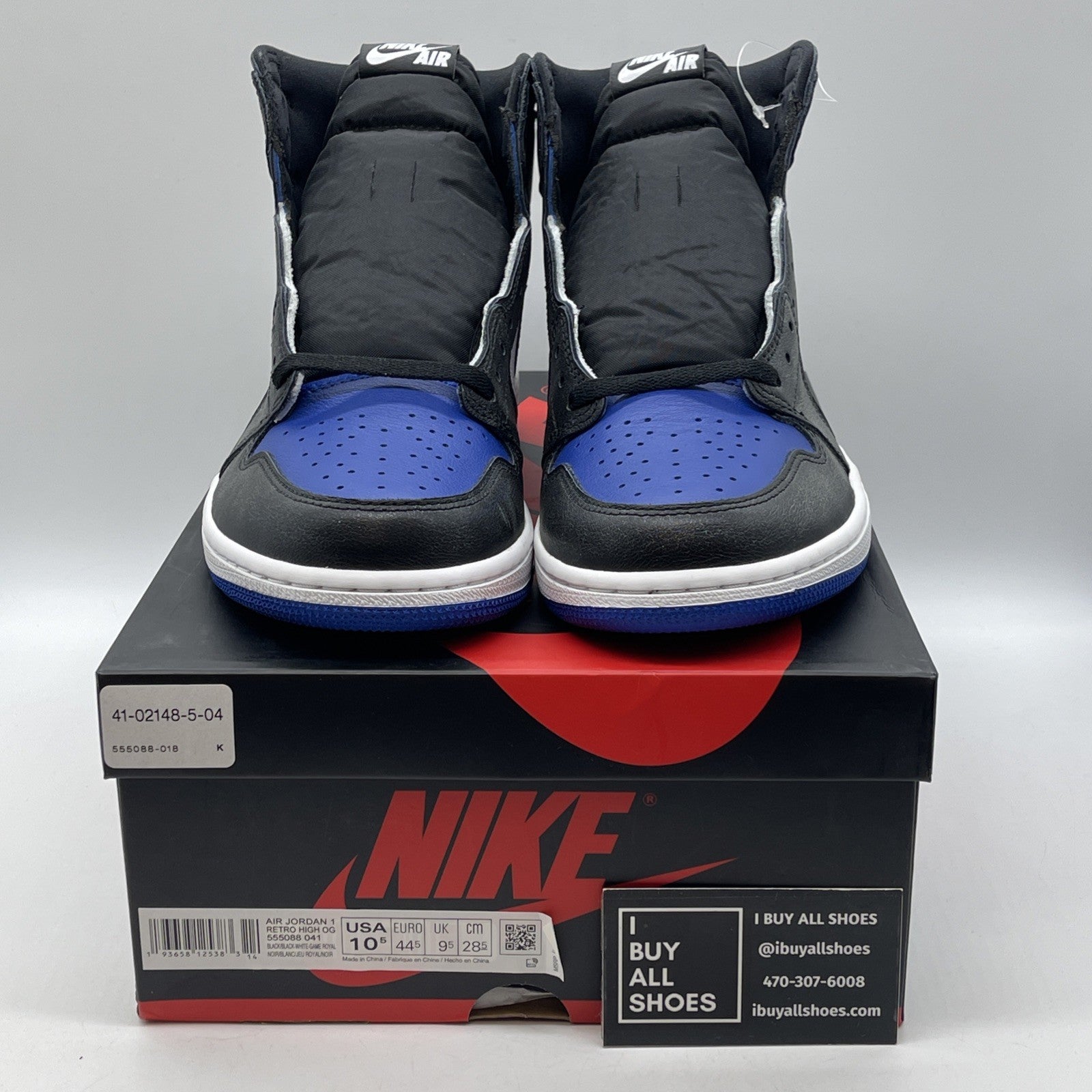Size 10.5 - Jordan 1 Retro OG High Royal Toe Blue White (555088-041)