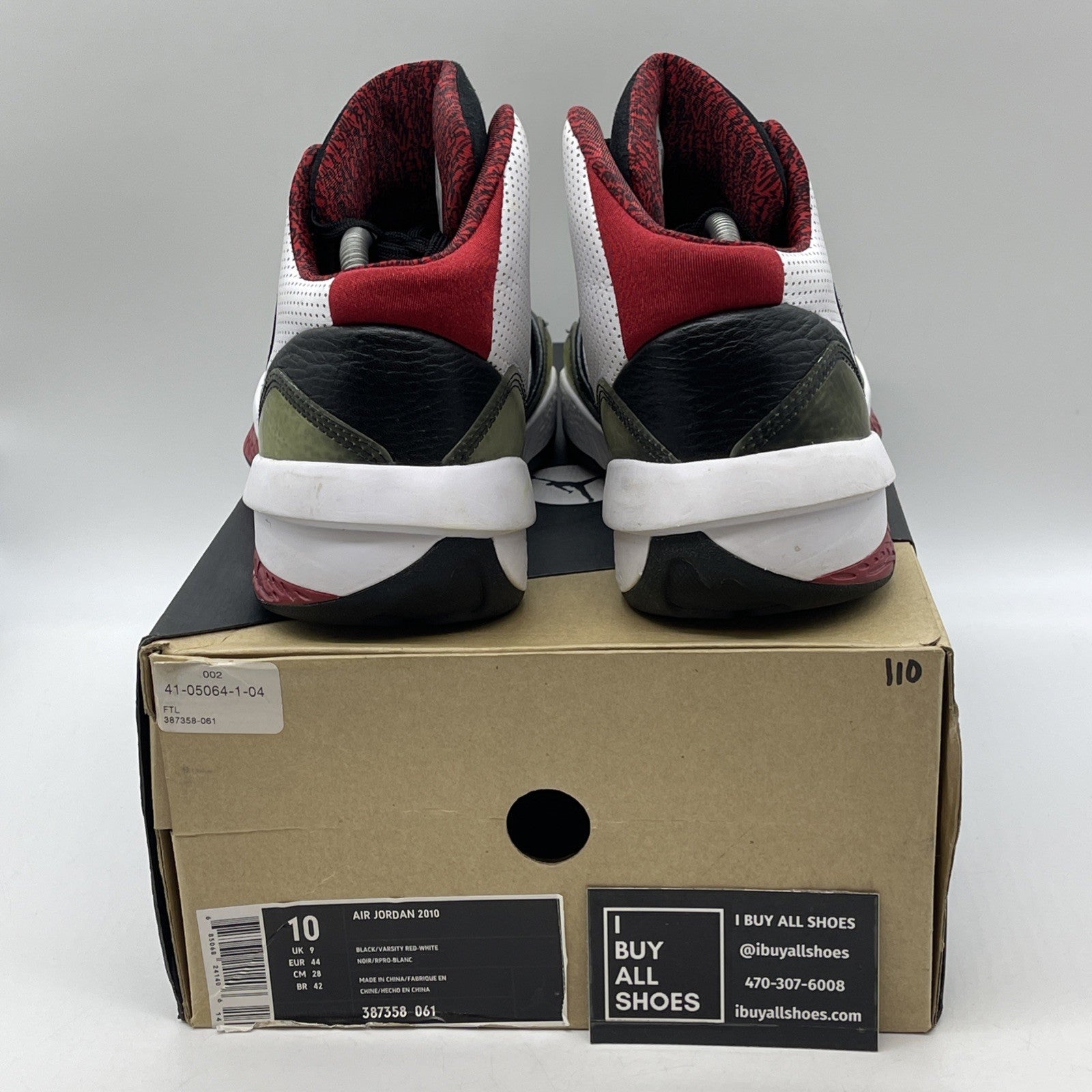 Size 10 - Air Jordan 2010 Black Varsity Red Suede Leather (387358-061)
