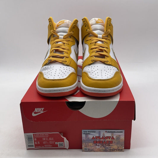 Size 8W - Nike Dunk High University Gold Orange White Leather (DQ4691-700)