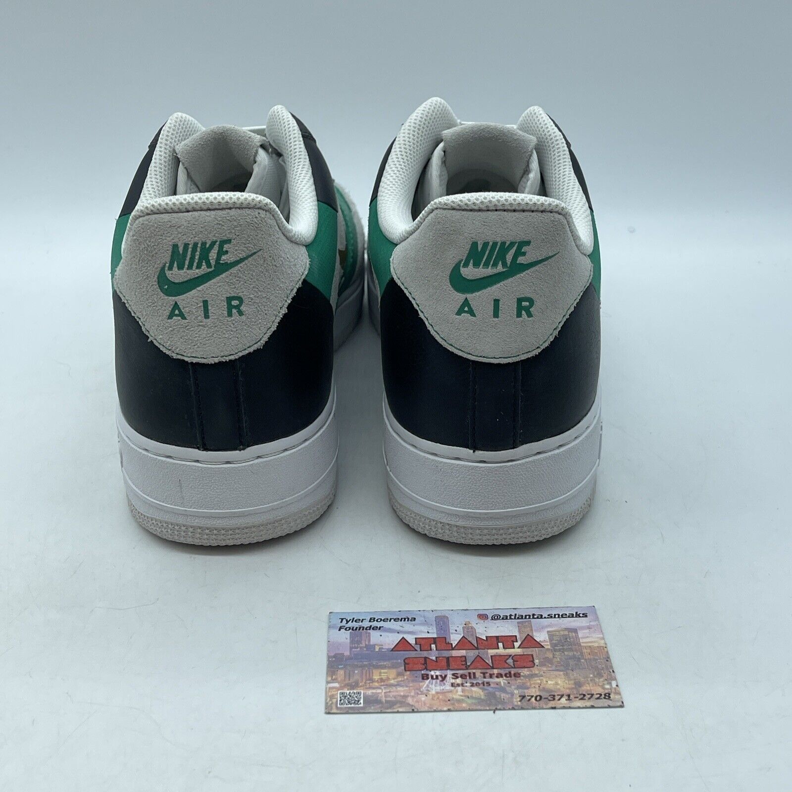 Size 12 - Nike Air Force 1 PRM Low Green Grey Suede Black Leather (CI0065-100)