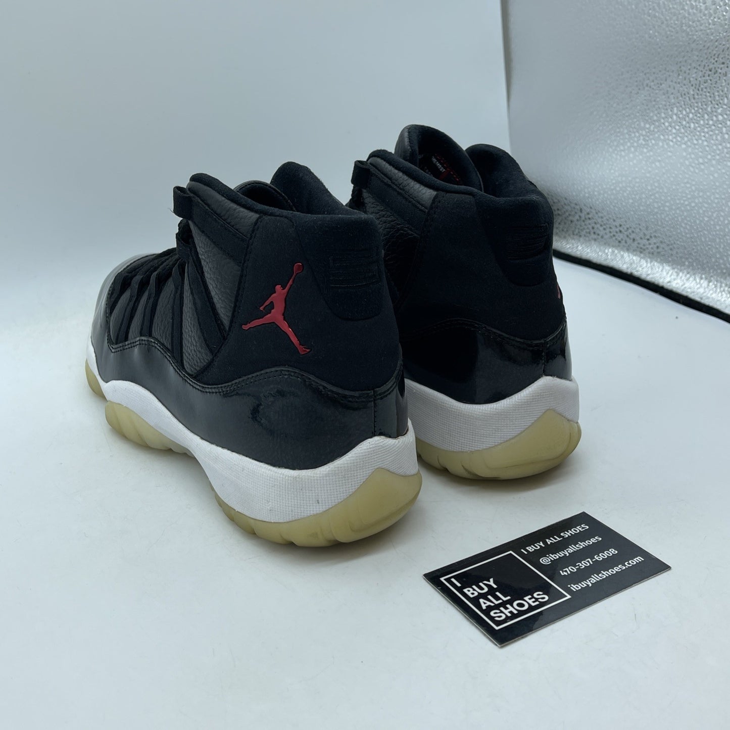 Size 9.5 - Jordan 11 Retro 72-10 Black Red Suede Leather (378037-002)