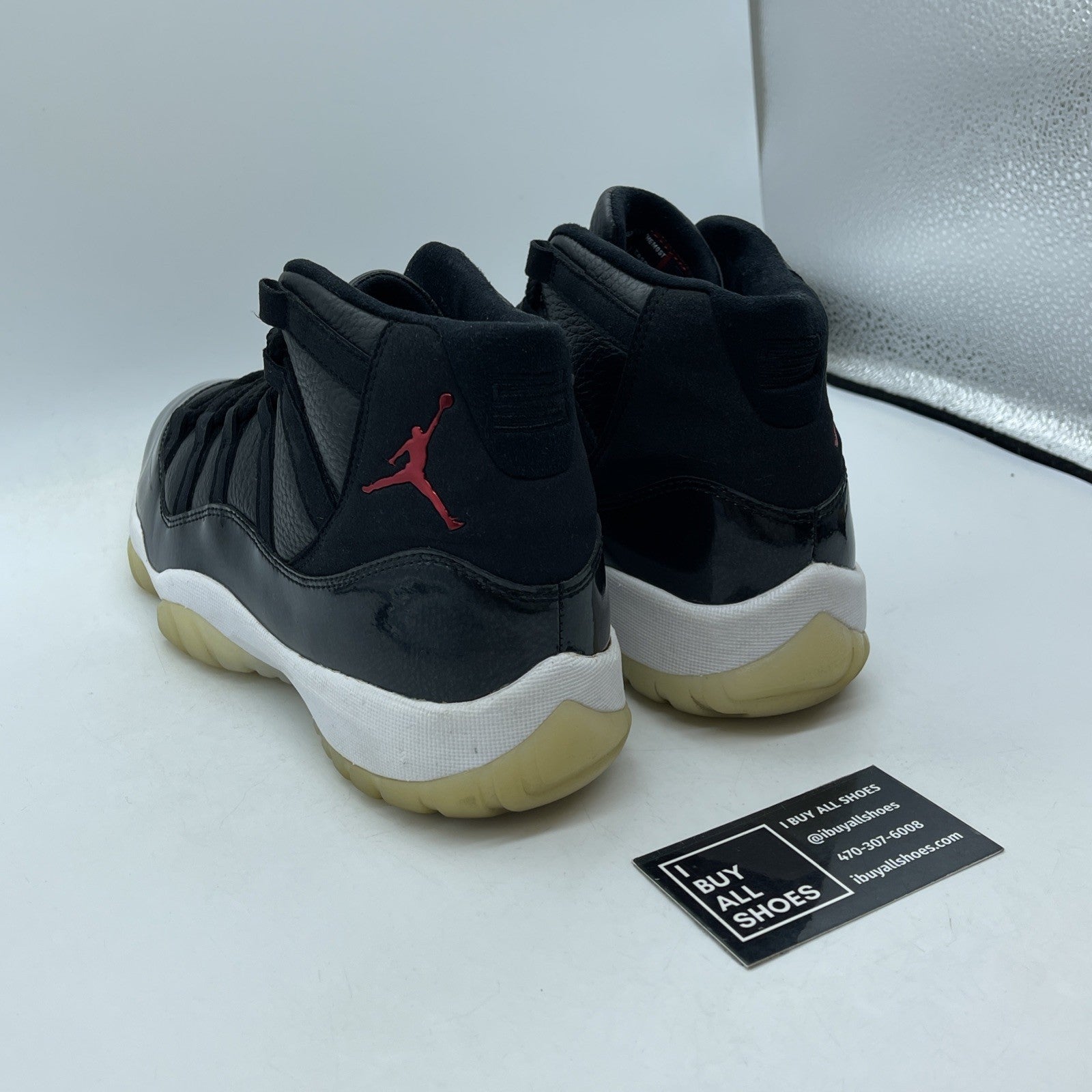 Size 9.5 - Jordan 11 Retro 72-10 Black Red Suede Leather (378037-002)