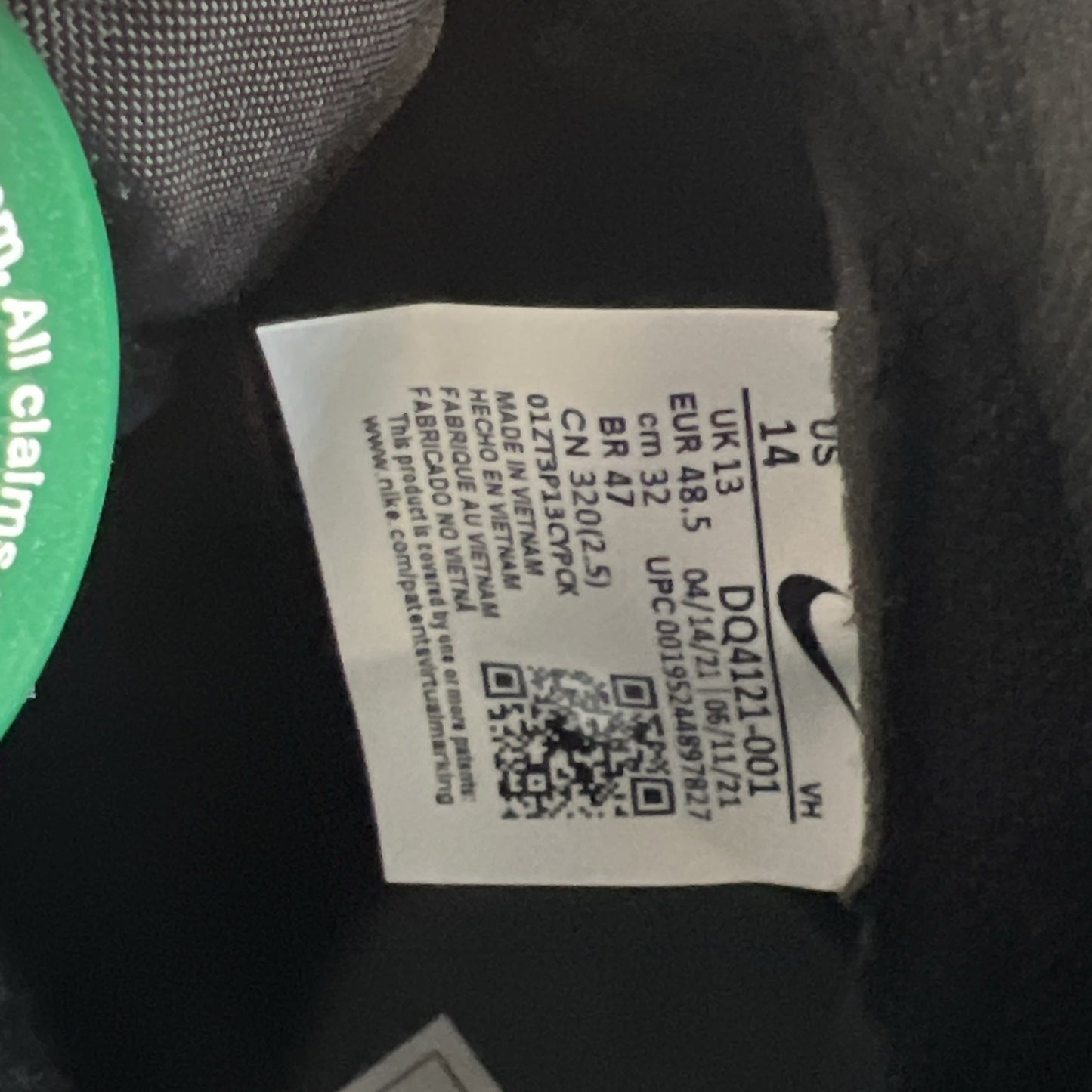 Size 14 - Nike Undercover x Dunk 1985 High Chaos - Black (DQ4121-001)