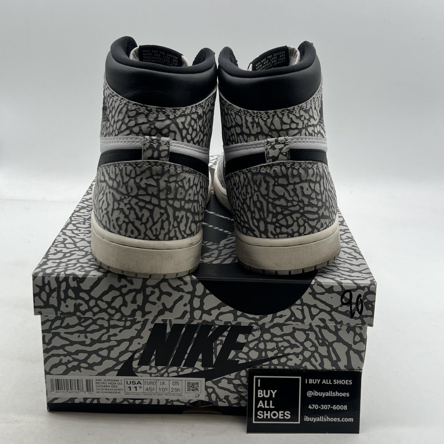 Size 11.5 - Air Jordan 1 Retro OG High White Cement (DZ5485-052)