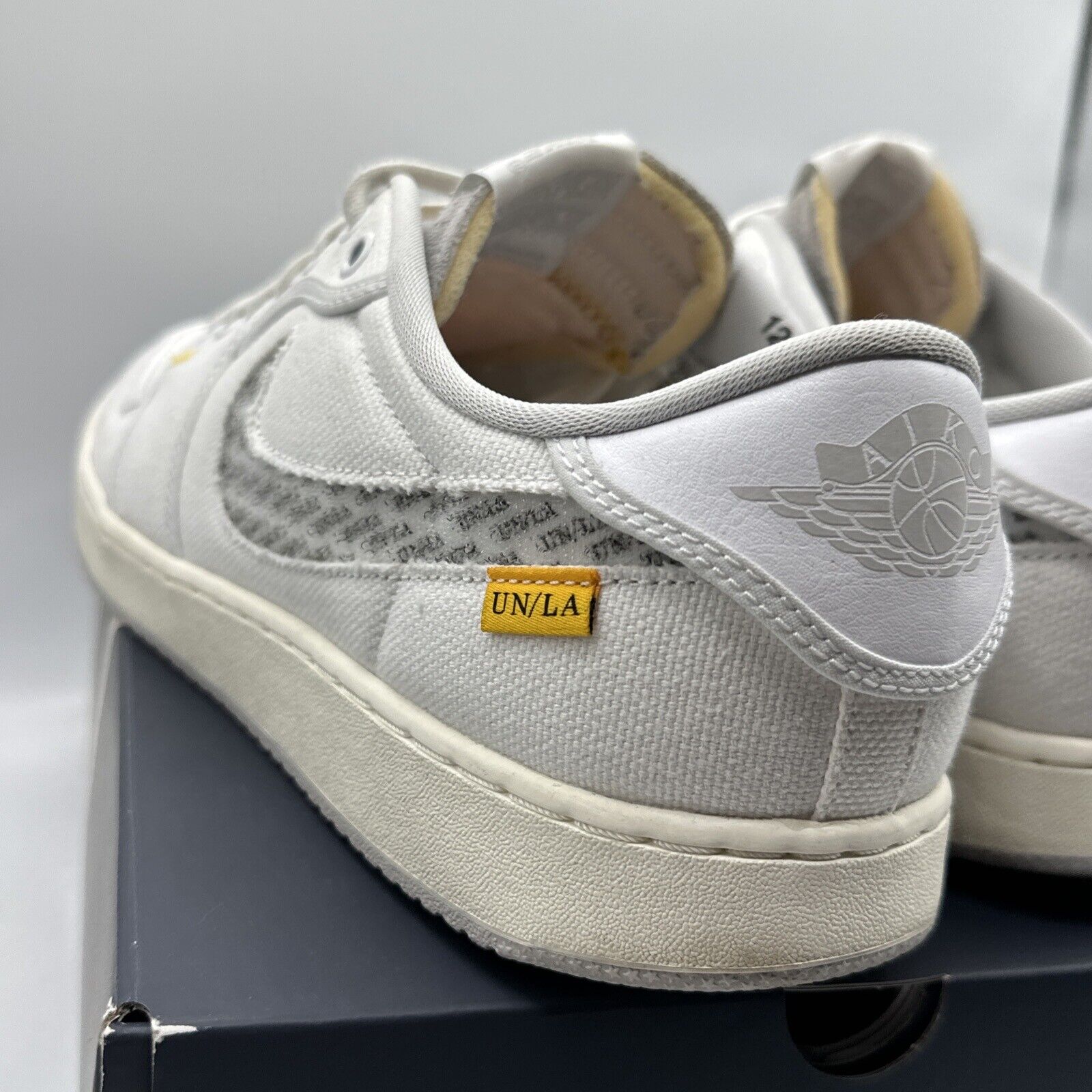 Size 12.5 - Jordan 1 KO x Union LA Low White Neutral Grey Patches Blue Yellow