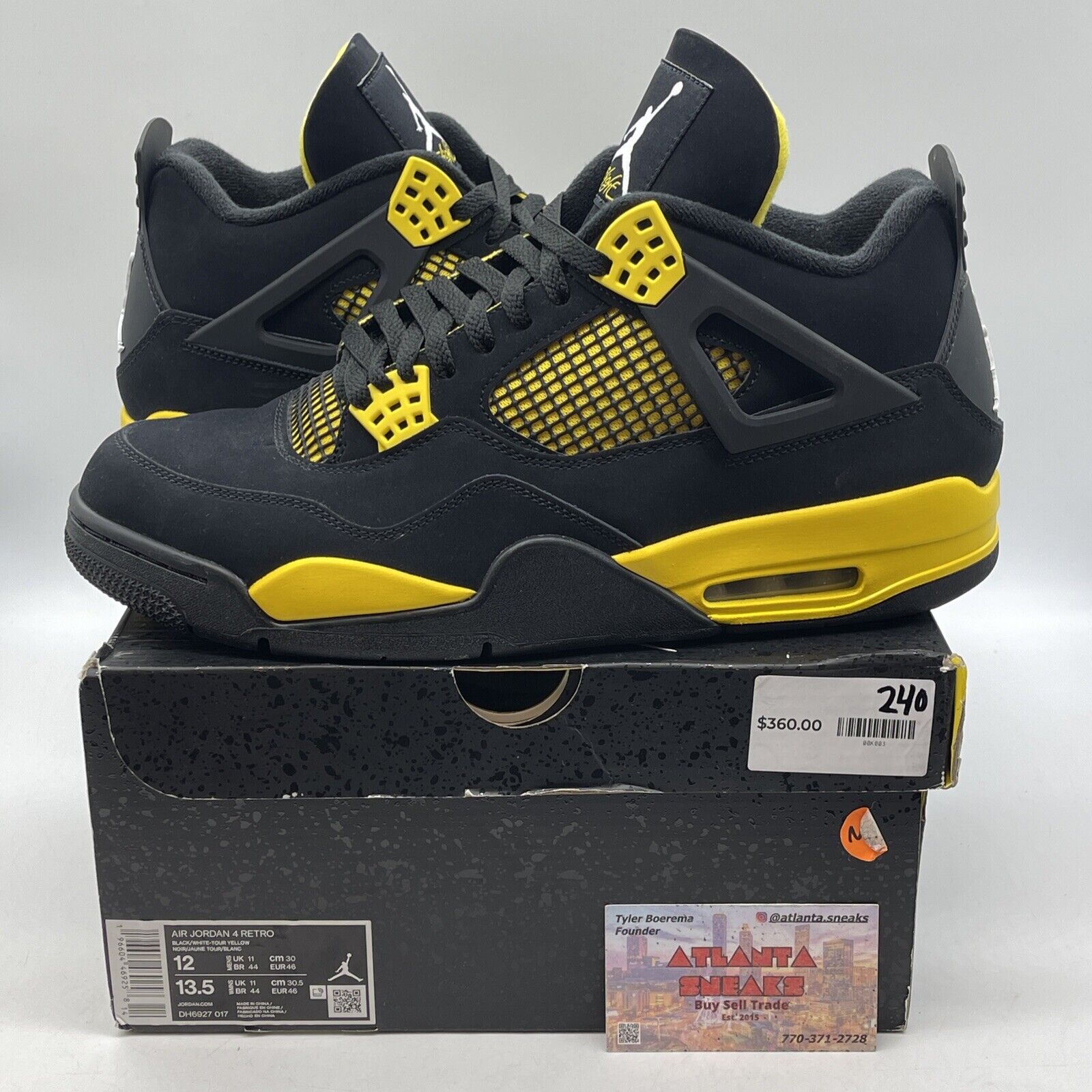 Size 12 - Air Jordan 4 Retro LS 2006 Thunder Black Suede Yellow (DH6927-017)