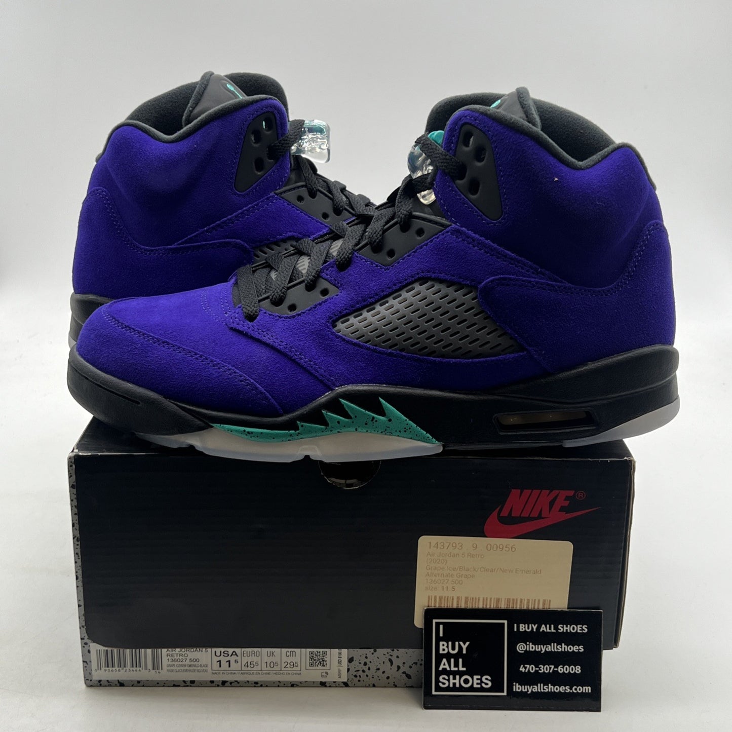 Size 11.5 - Air Jordan 5 Retro Alternate Grape 2020 (136027-500)