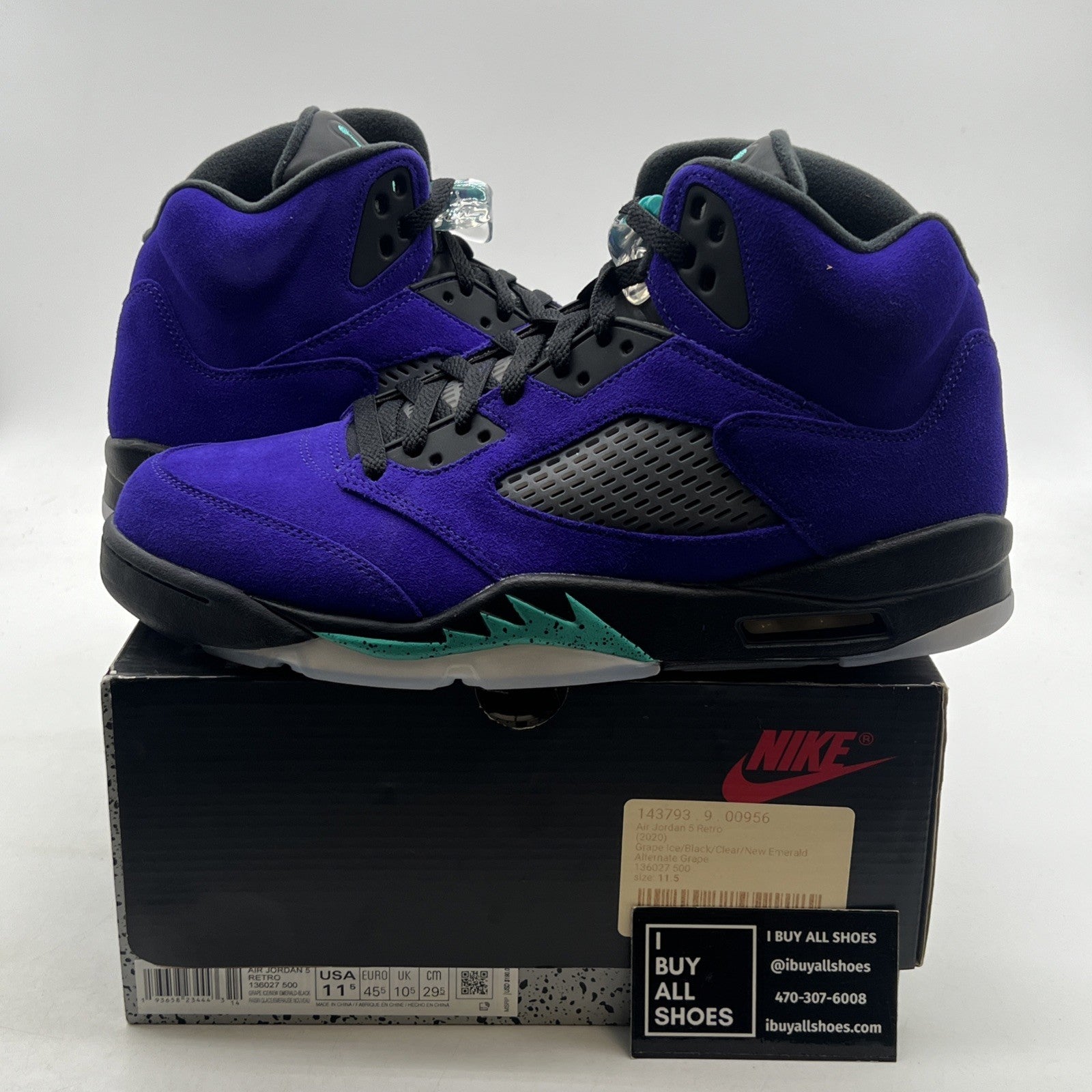 Size 11.5 - Air Jordan 5 Retro Alternate Grape 2020 (136027-500)