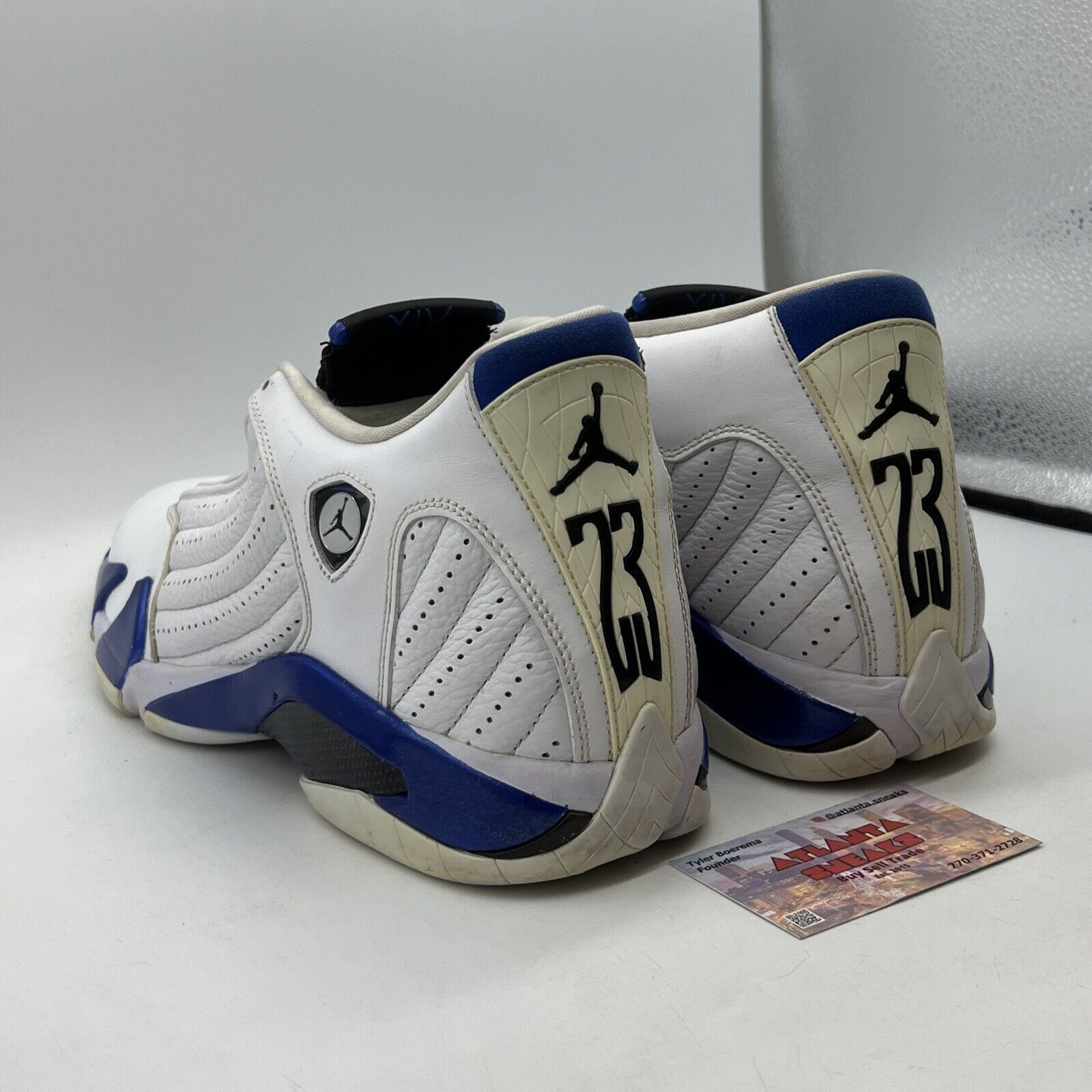 Size 11.5 - Air Jordan 14 Retro Hyper Royal White Leather (487471-104)