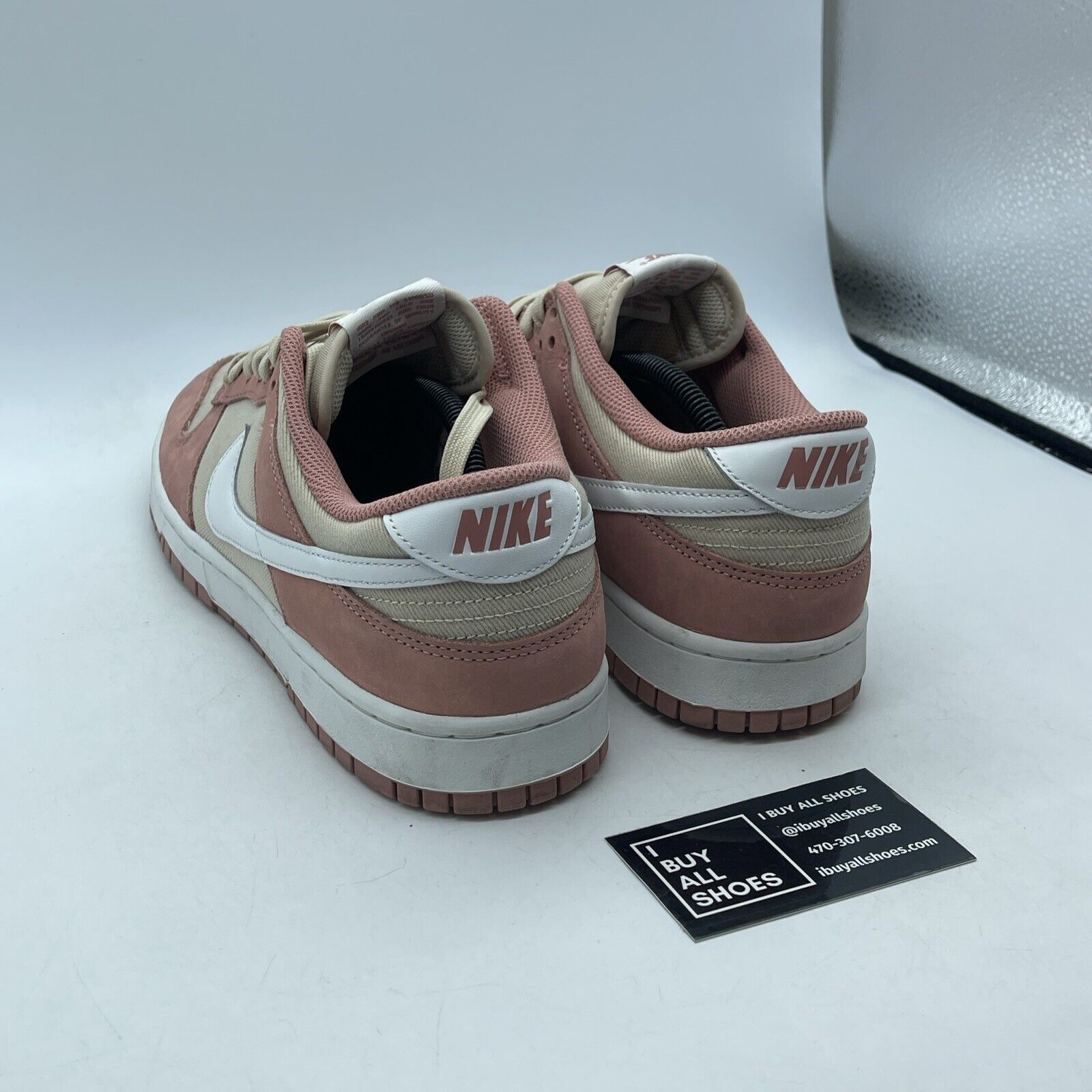 Size 12 - Nike Dunk Premium Low Red Stardust Pink White Suede (FB8895-601)
