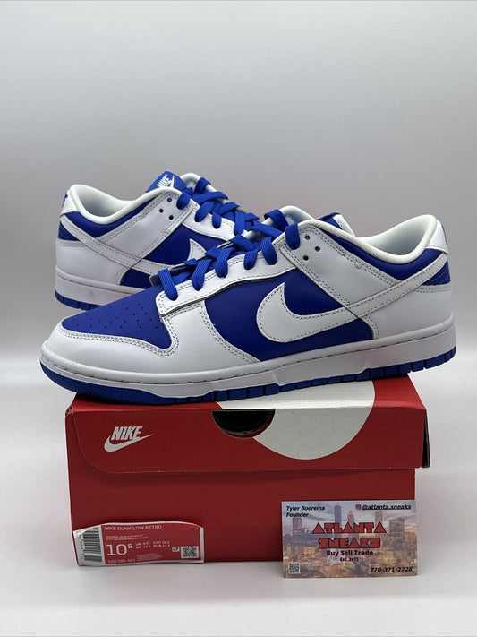 Size 10.5 - Nike Dunk Low Racer Blue 2022 White Leather New Blue Sole