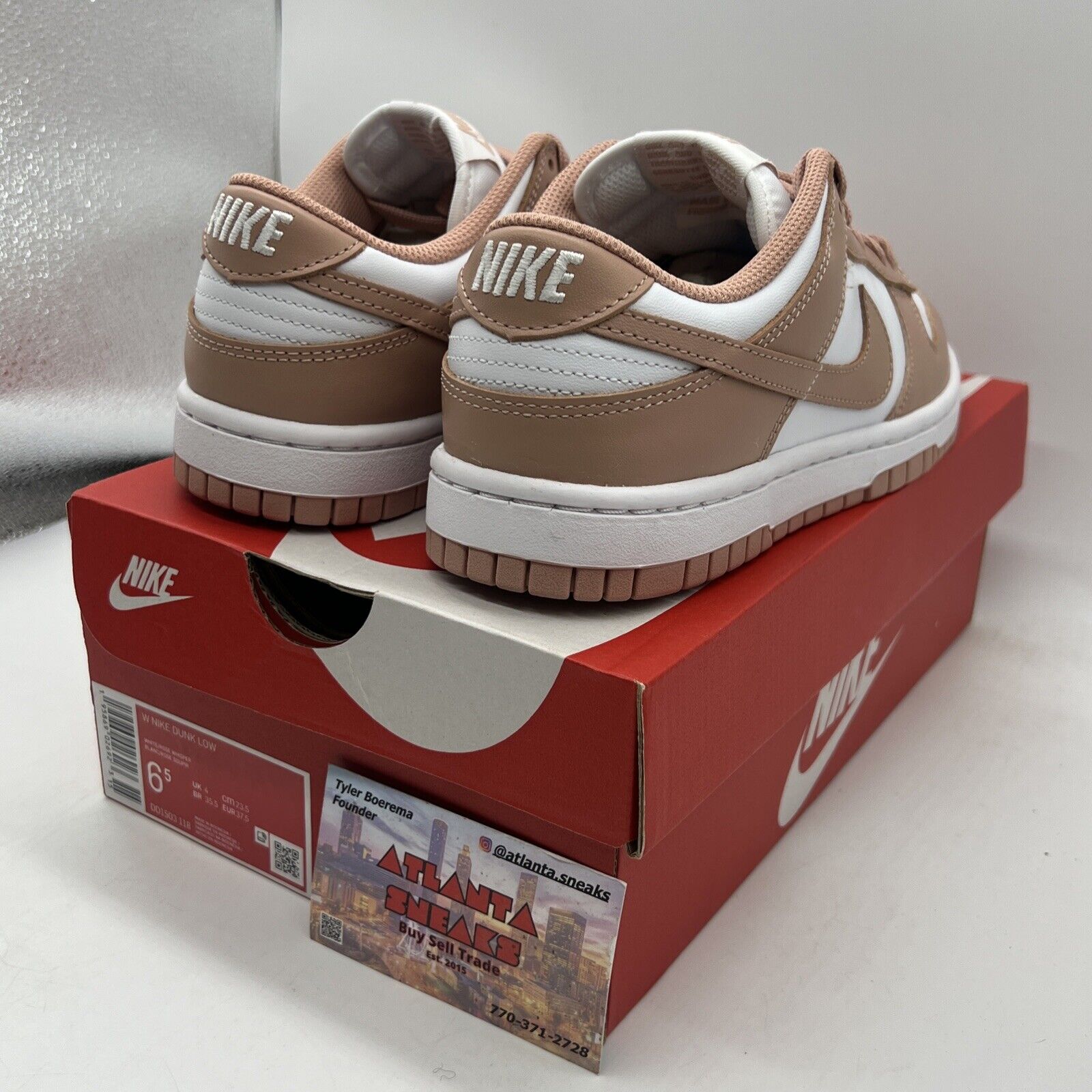 Size 6.5 - Nike Dunk Low Rose Whisper W Brand New Og All White Rose DS