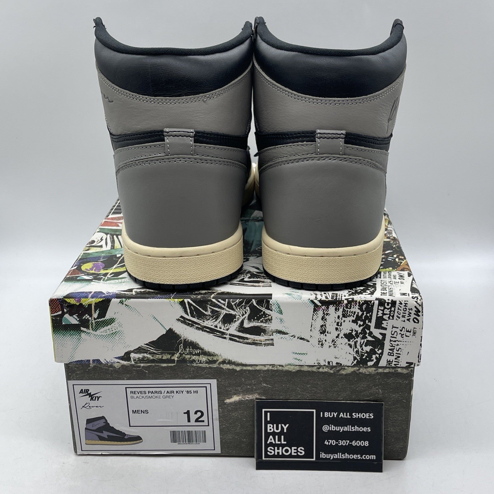 Size 12 - Reves Paris Air Kiy ‘85 Hi Black Smoke Grey