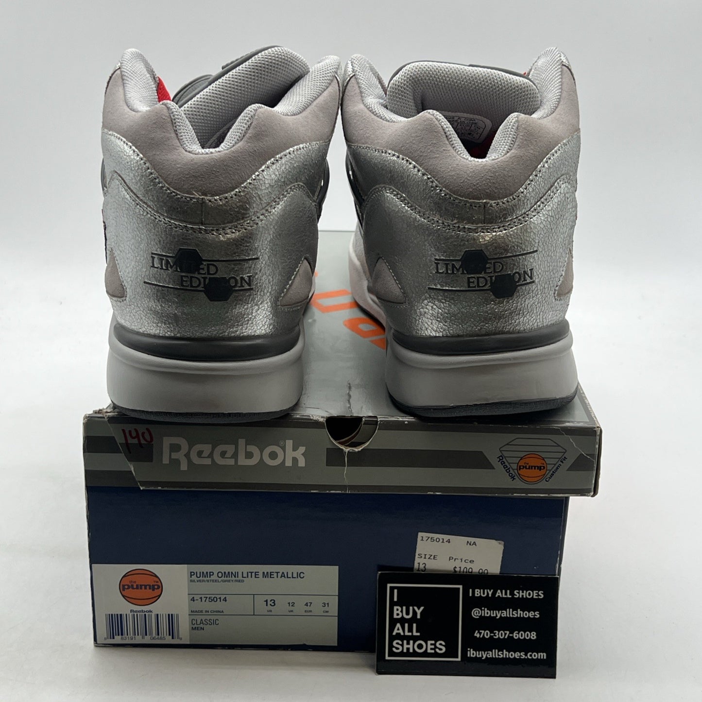 Size 13 - Reebok Pump Omni Lite Metallic Silver (4-175014)