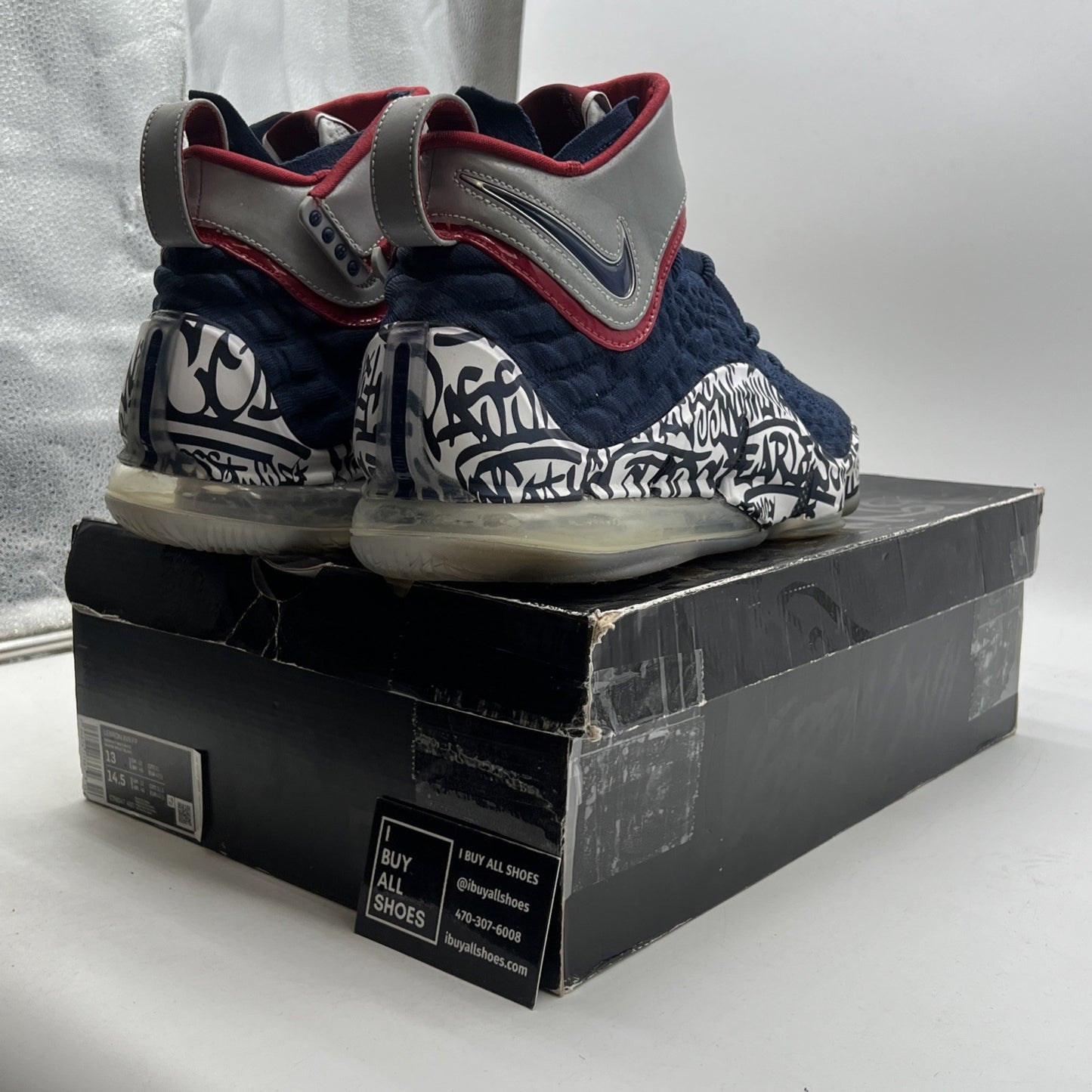Size 13 - Nike LeBron 17 LeBron 4 Cold Blue Graffiti (CT6047-400)