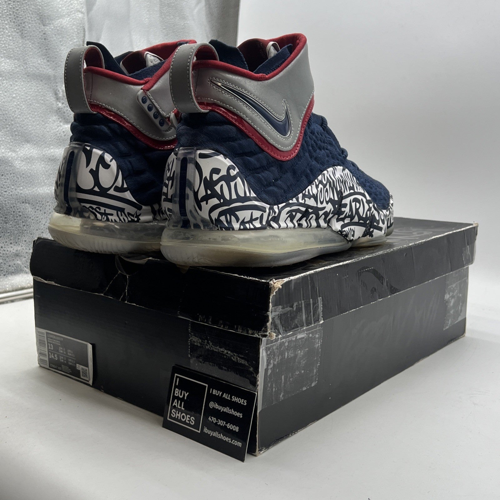 Size 13 - Nike LeBron 17 LeBron 4 Cold Blue Graffiti (CT6047-400)