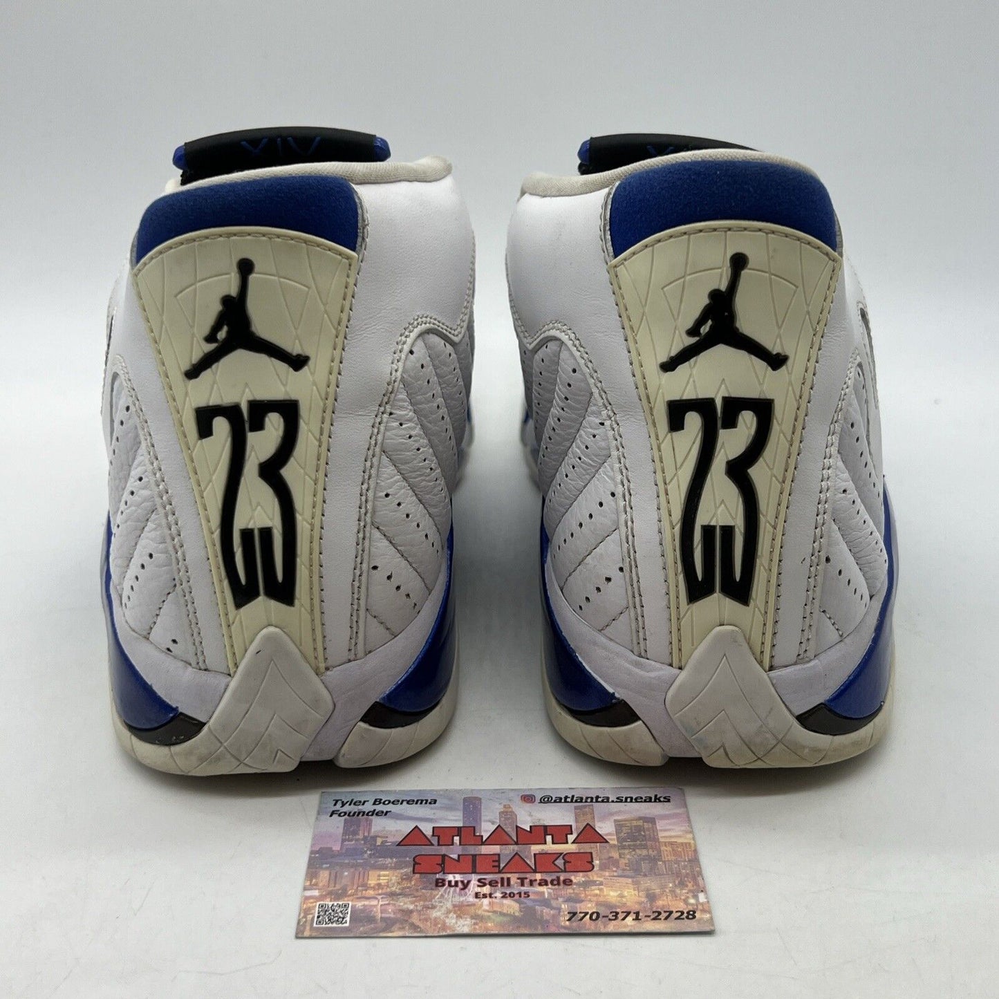 Size 11.5 - Air Jordan 14 Retro Hyper Royal White Leather (487471-104)