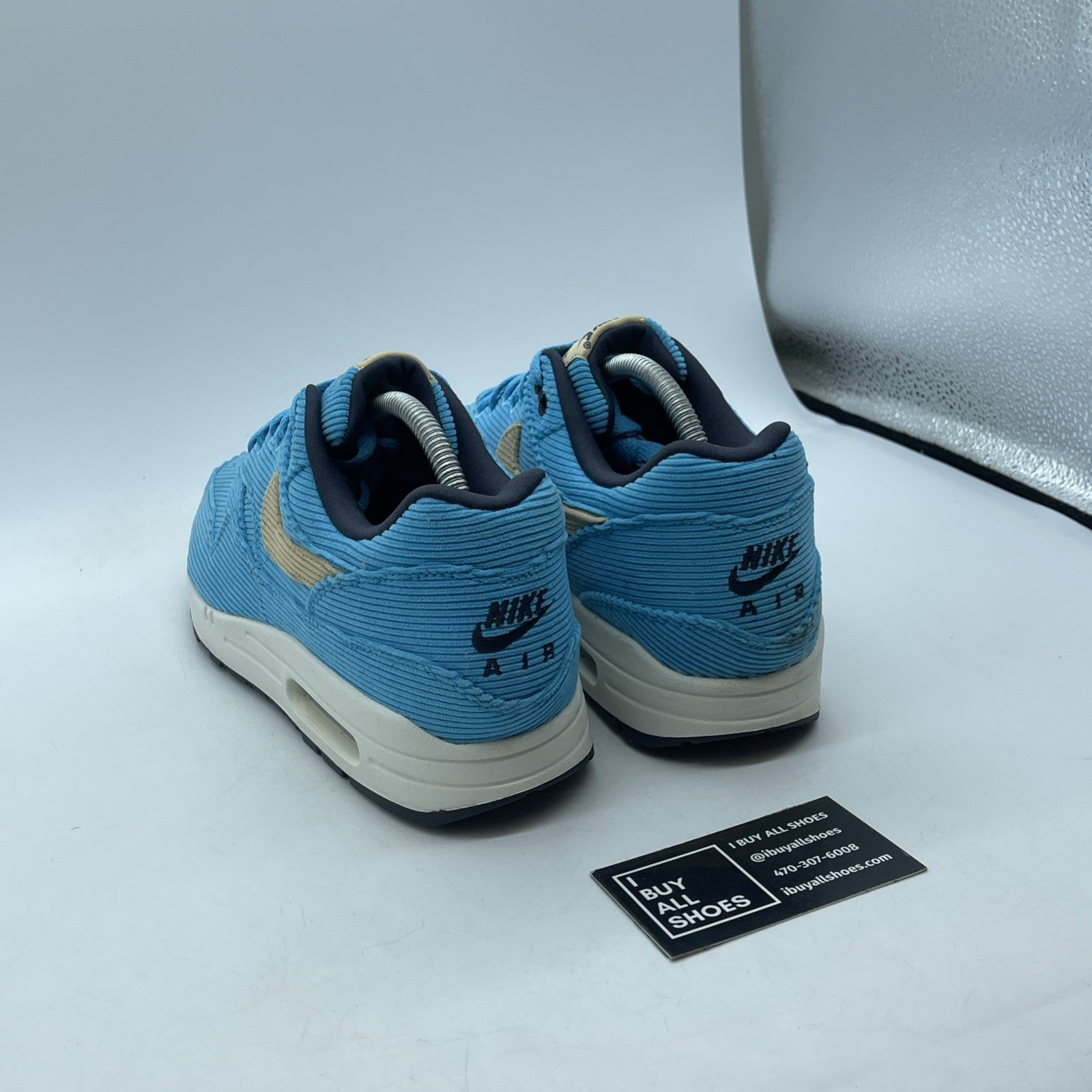 Size 9.5 - Nike Air Max 1 Premium Baltic Blue Corduroy Suede (FB8915-400)